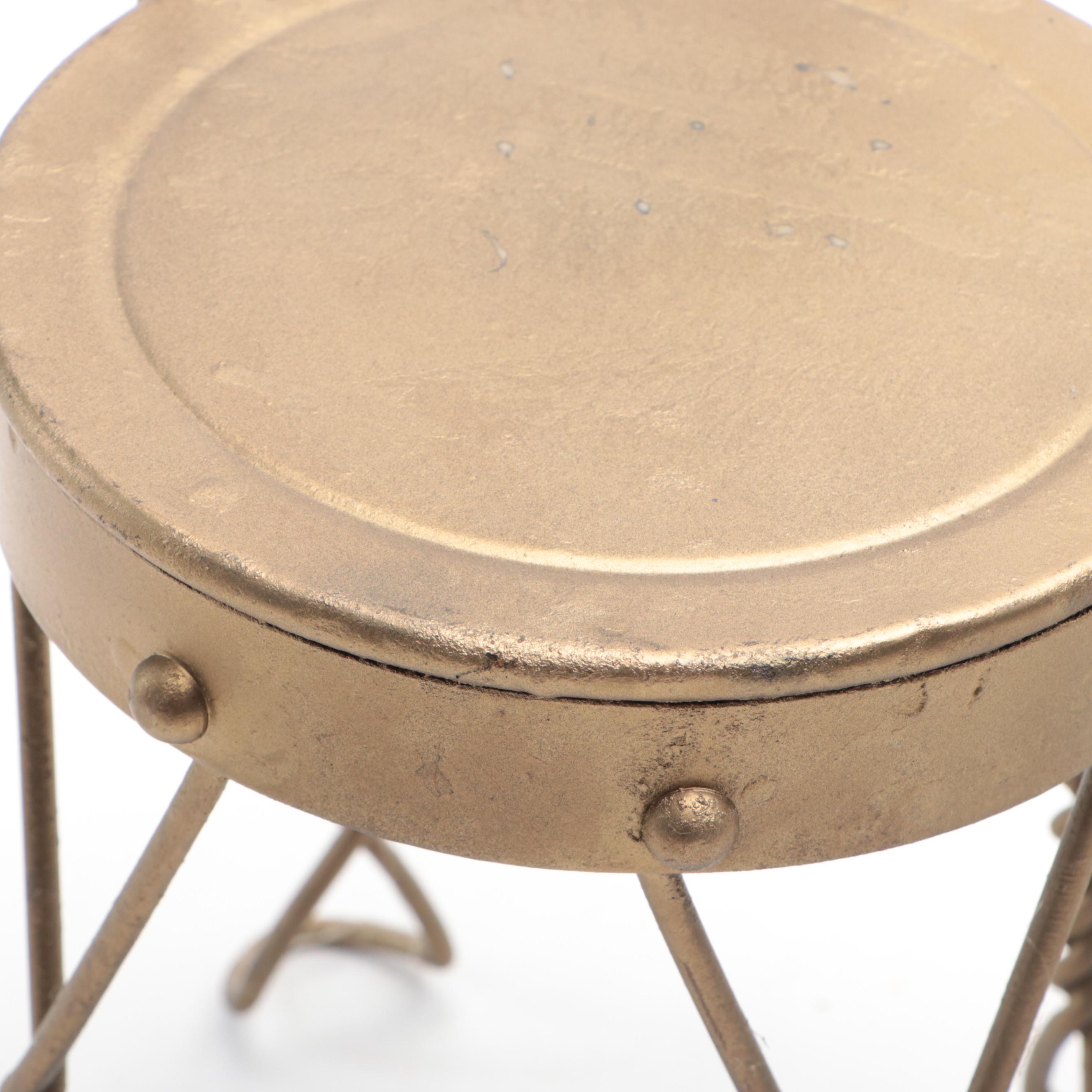 Victorian Style Bent Wire Heart Shaped Back Ice Cream Parlor Children's Chairs