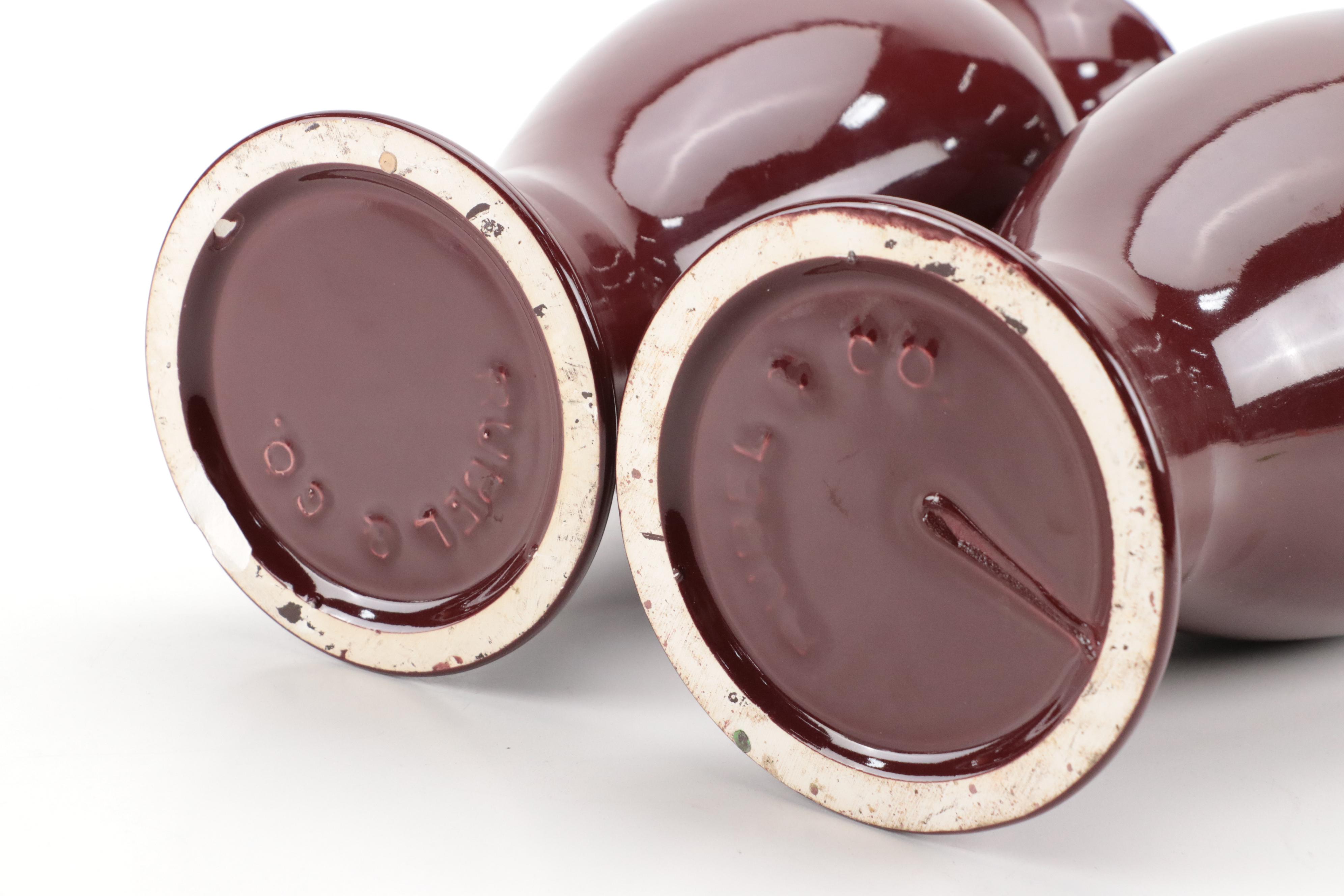 Rubel & Co. Oxblood Glazed Ceramic Vase Pair