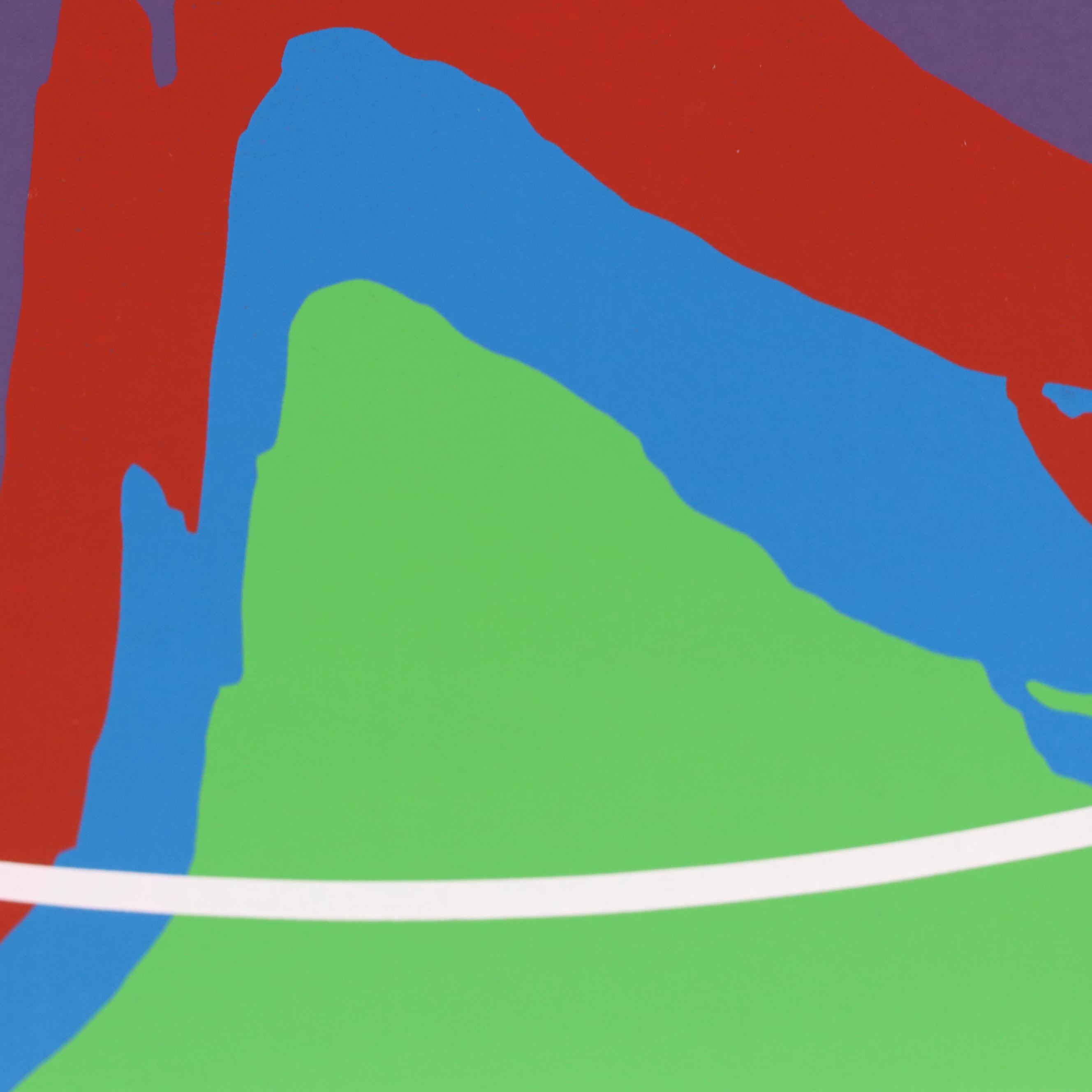 Thomas Whelan Benton Abstract Serigraph "Rainbow Mountain," 1981