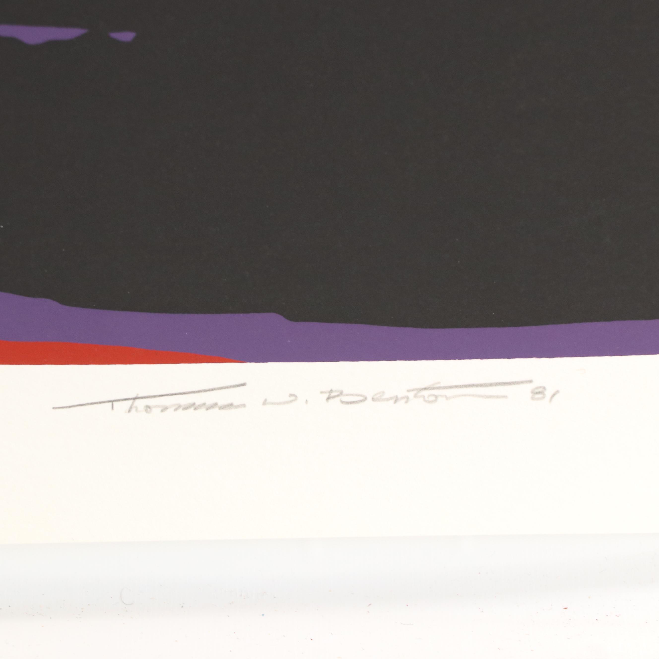 Thomas Whelan Benton Abstract Serigraph "Rainbow Mountain," 1981