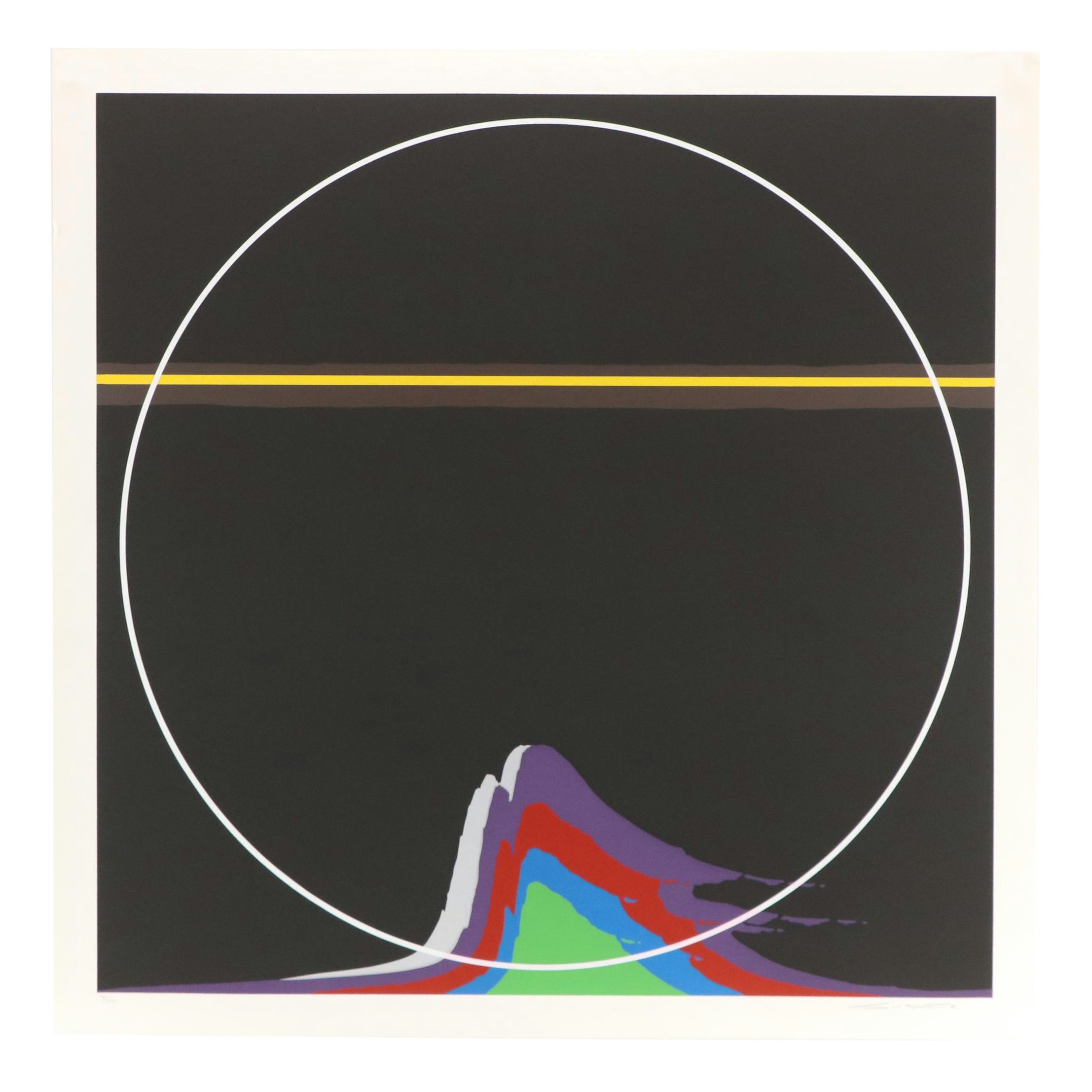 Thomas Whelan Benton Abstract Serigraph "Rainbow Mountain," 1981