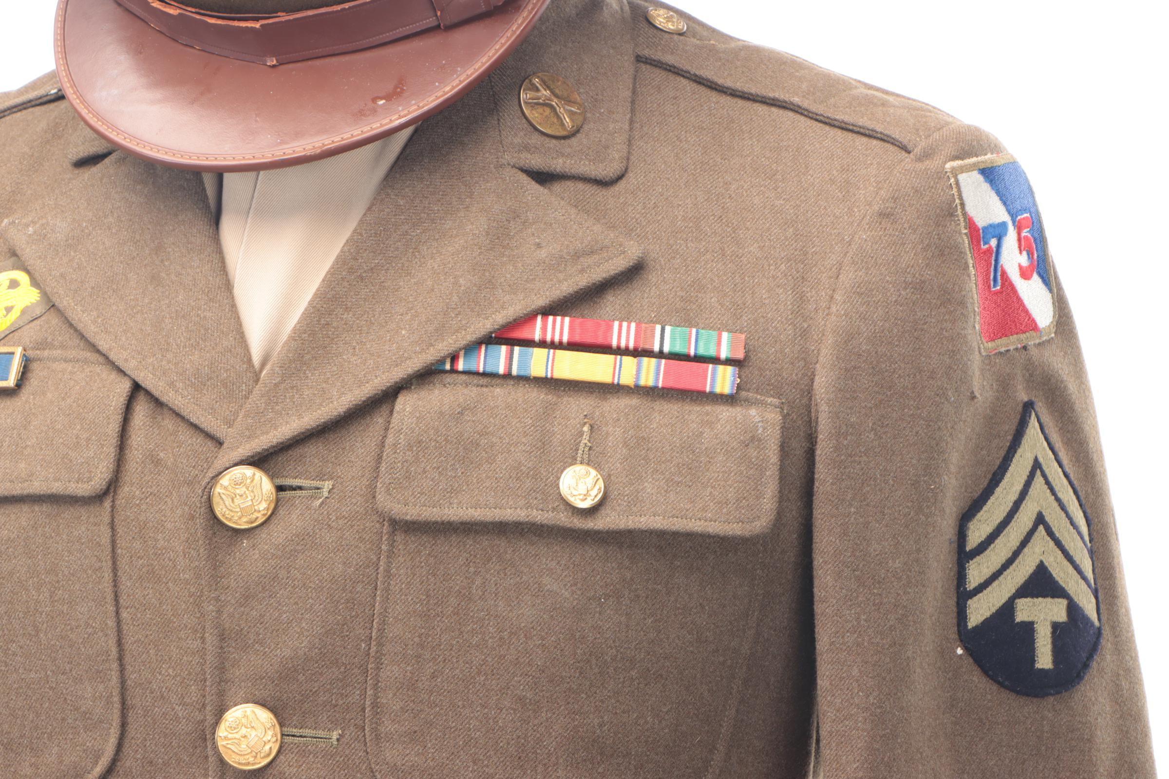 World War II U.S. Army Dress Coat, Uniform, Cap, Letters, Trunk and More