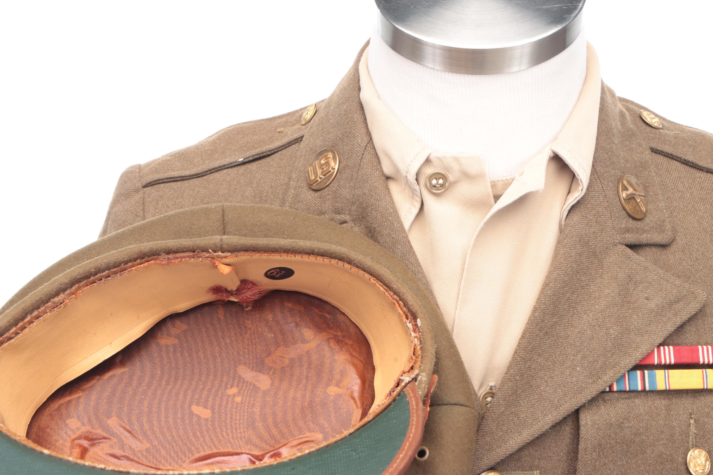 World War II U.S. Army Dress Coat, Uniform, Cap, Letters, Trunk and More