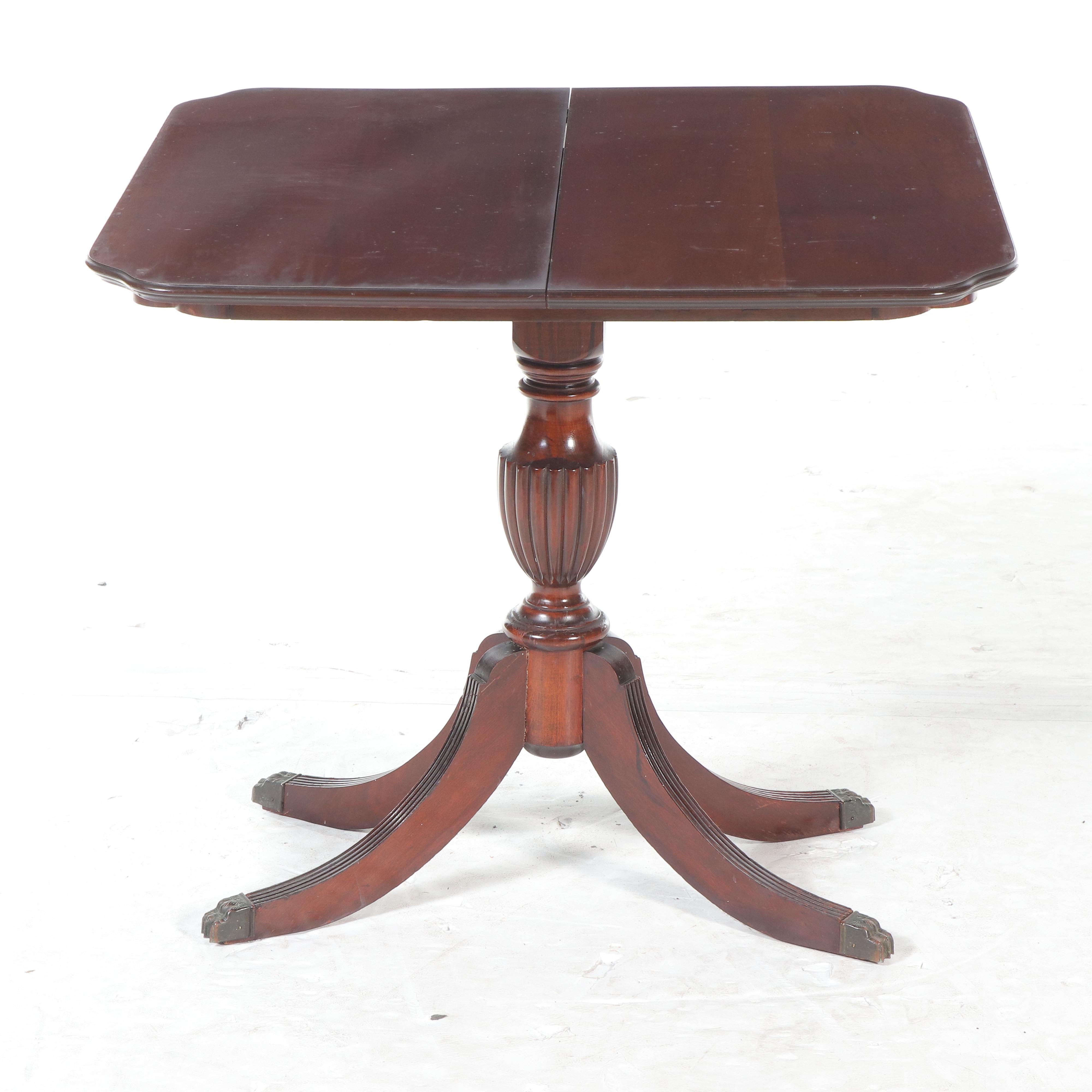 Duncan Phyfe Style Mahogany Twist Top Game Table, Early to Mid-20th Century