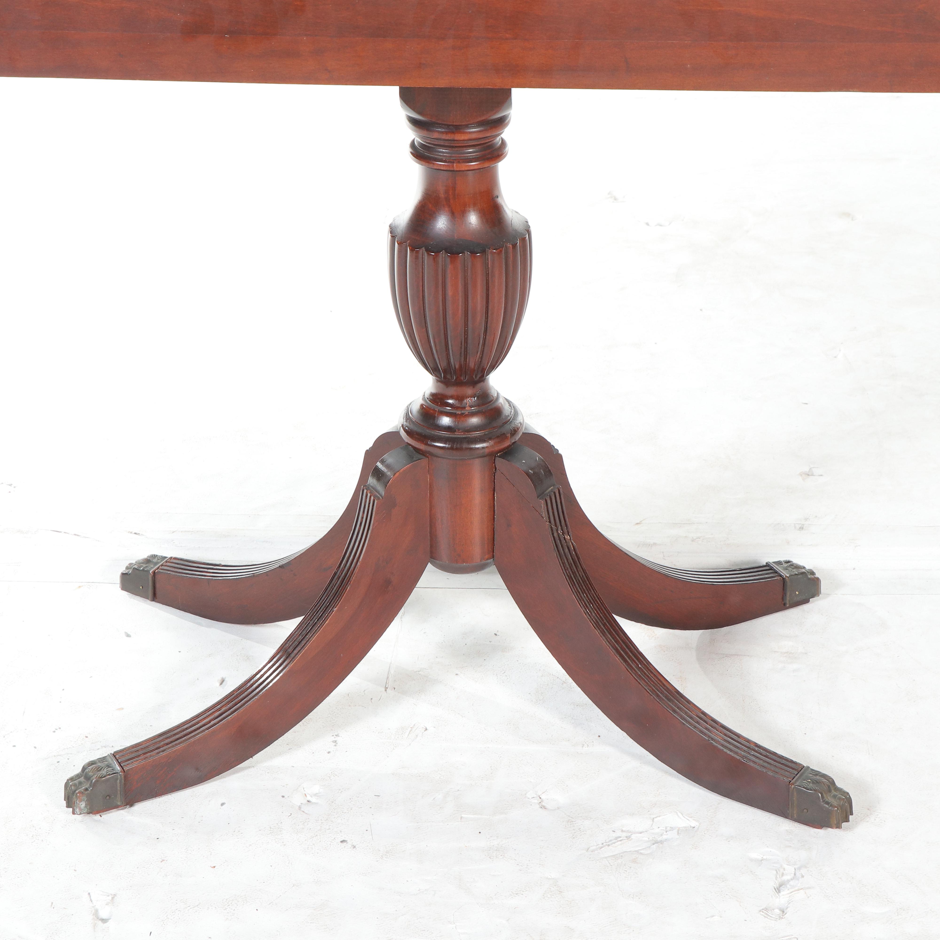 Duncan Phyfe Style Mahogany Twist Top Game Table, Early to Mid-20th Century
