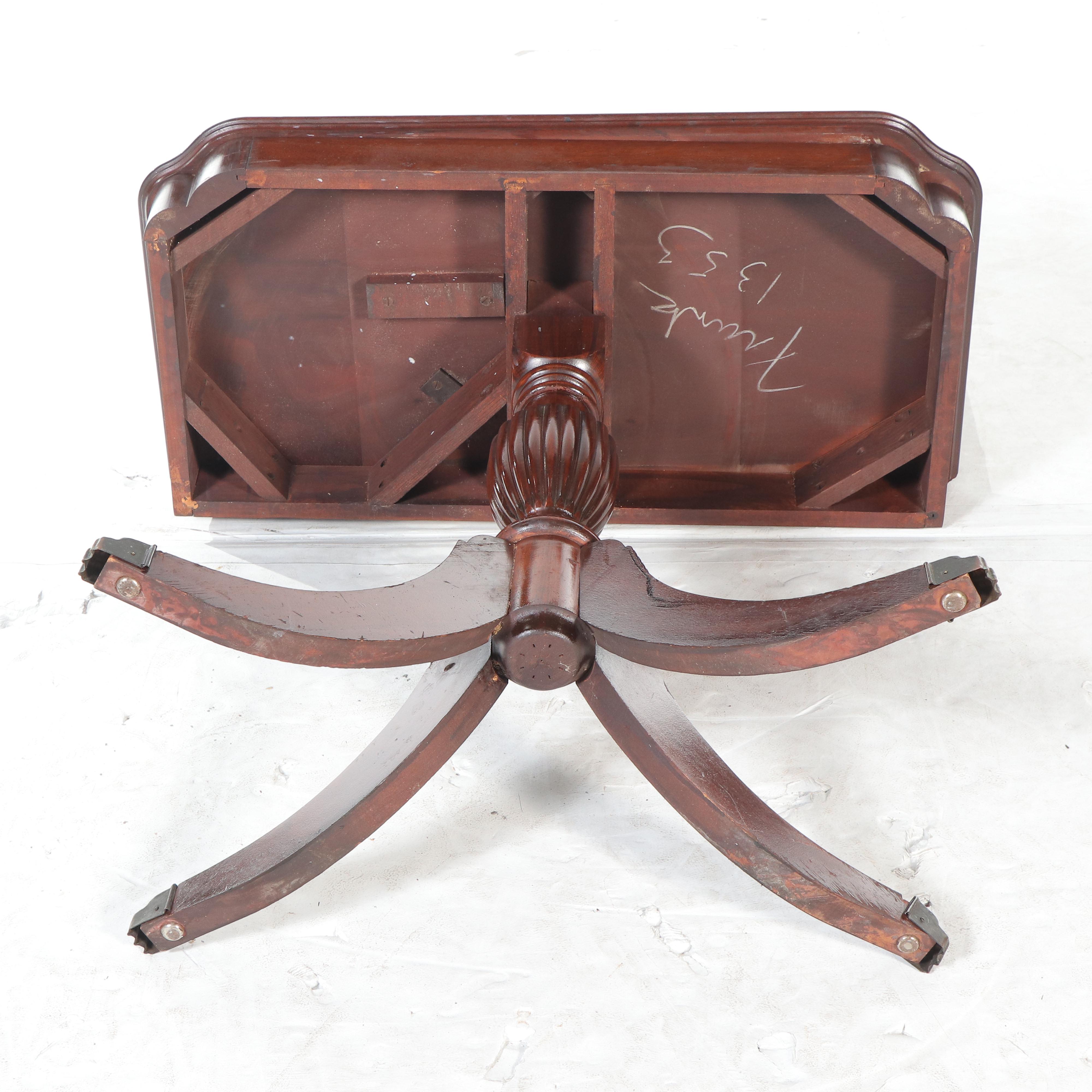 Duncan Phyfe Style Mahogany Twist Top Game Table, Early to Mid-20th Century