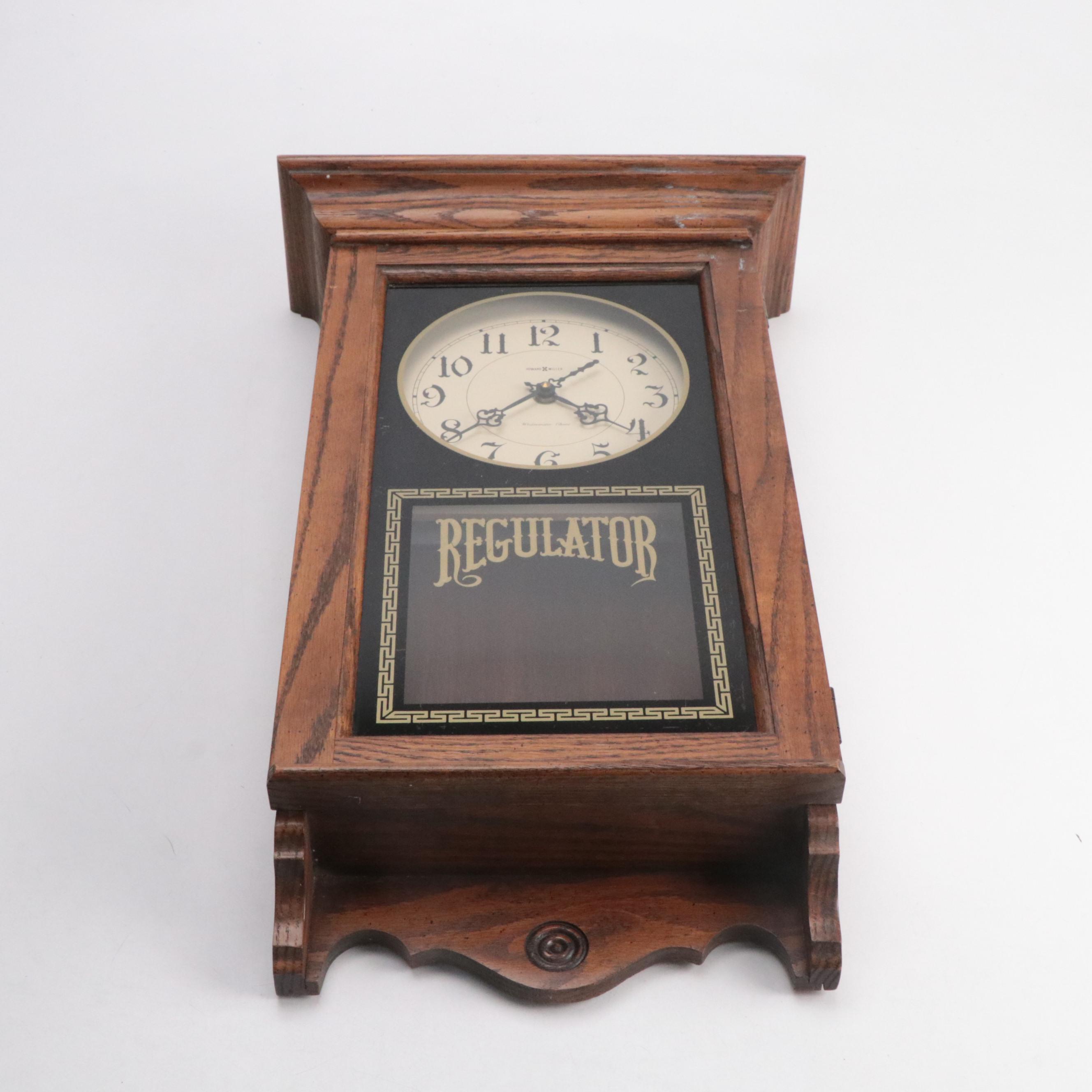 Howard Miller Oak Case Regulator Wall Clock