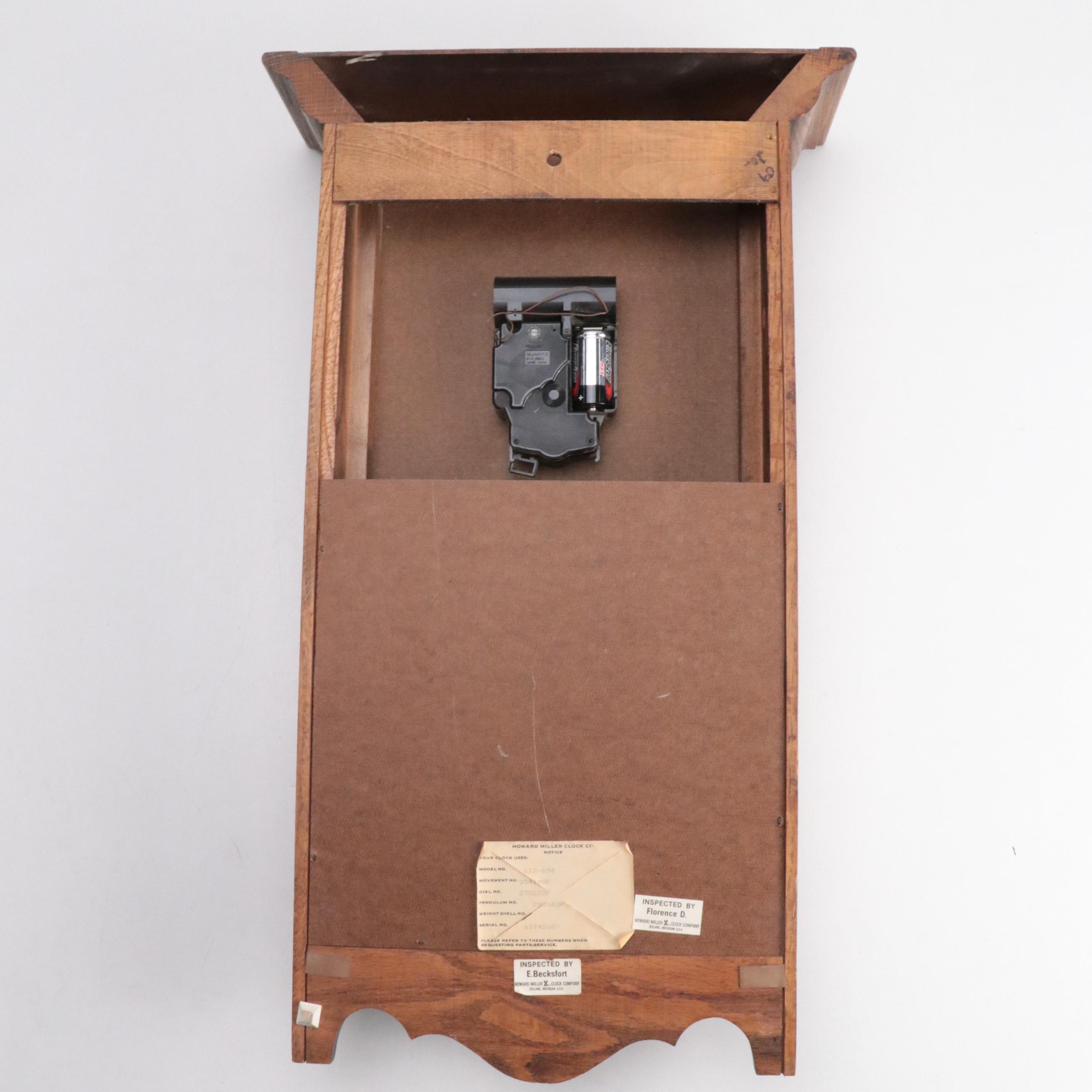 Howard Miller Oak Case Regulator Wall Clock