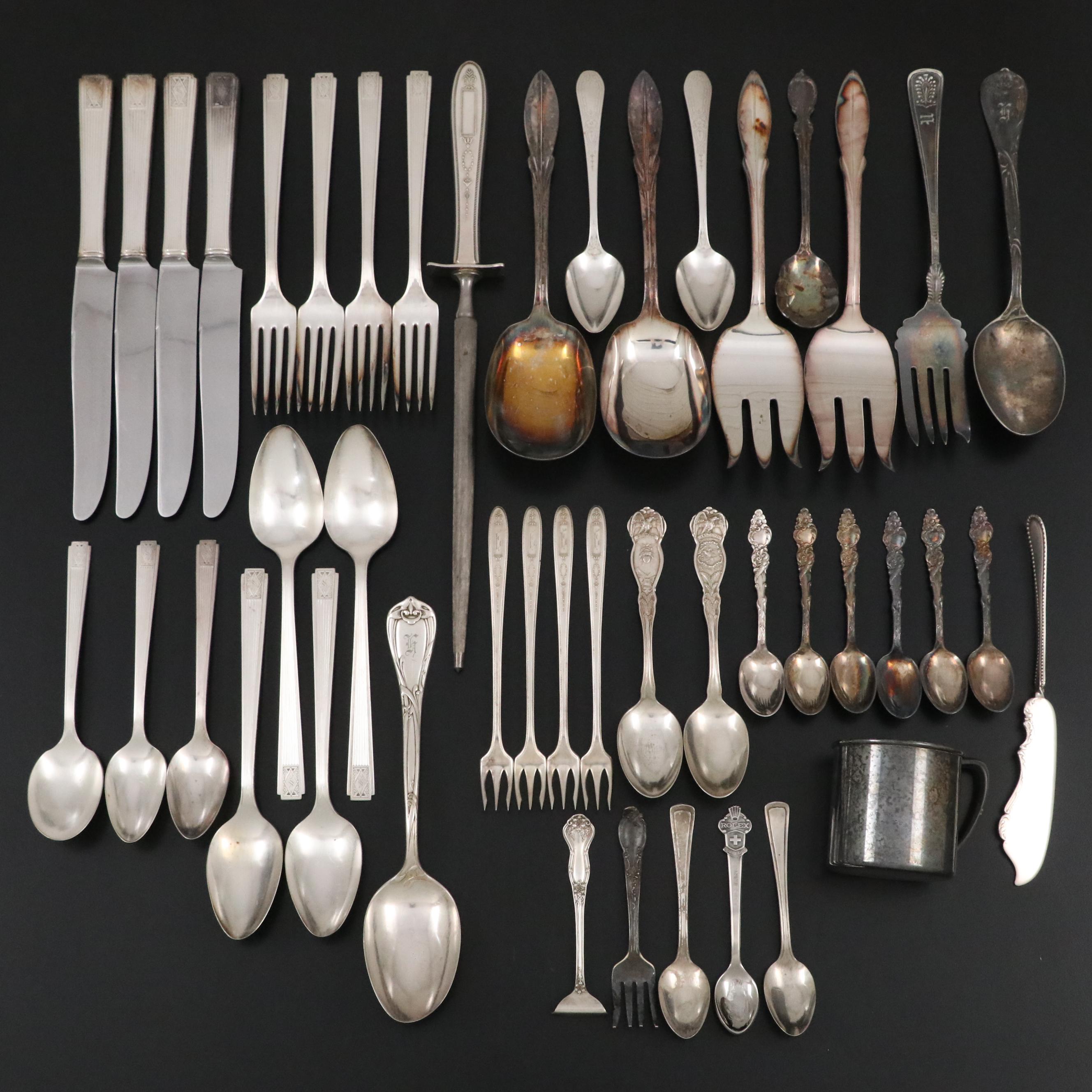 Community Plate Flatware with Other Silver Plate Serving Utensils, Sharpener