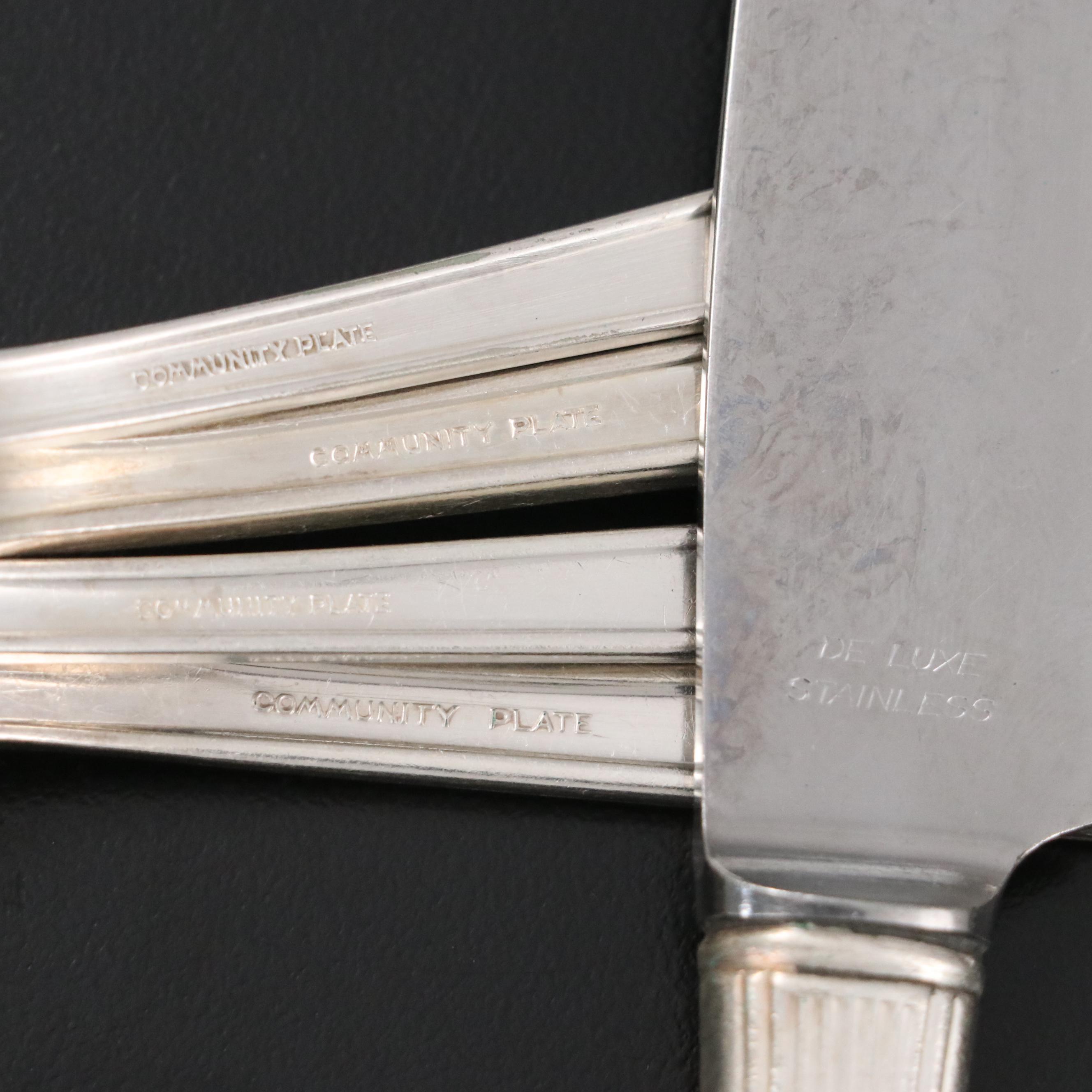 Community Plate Flatware with Other Silver Plate Serving Utensils, Sharpener