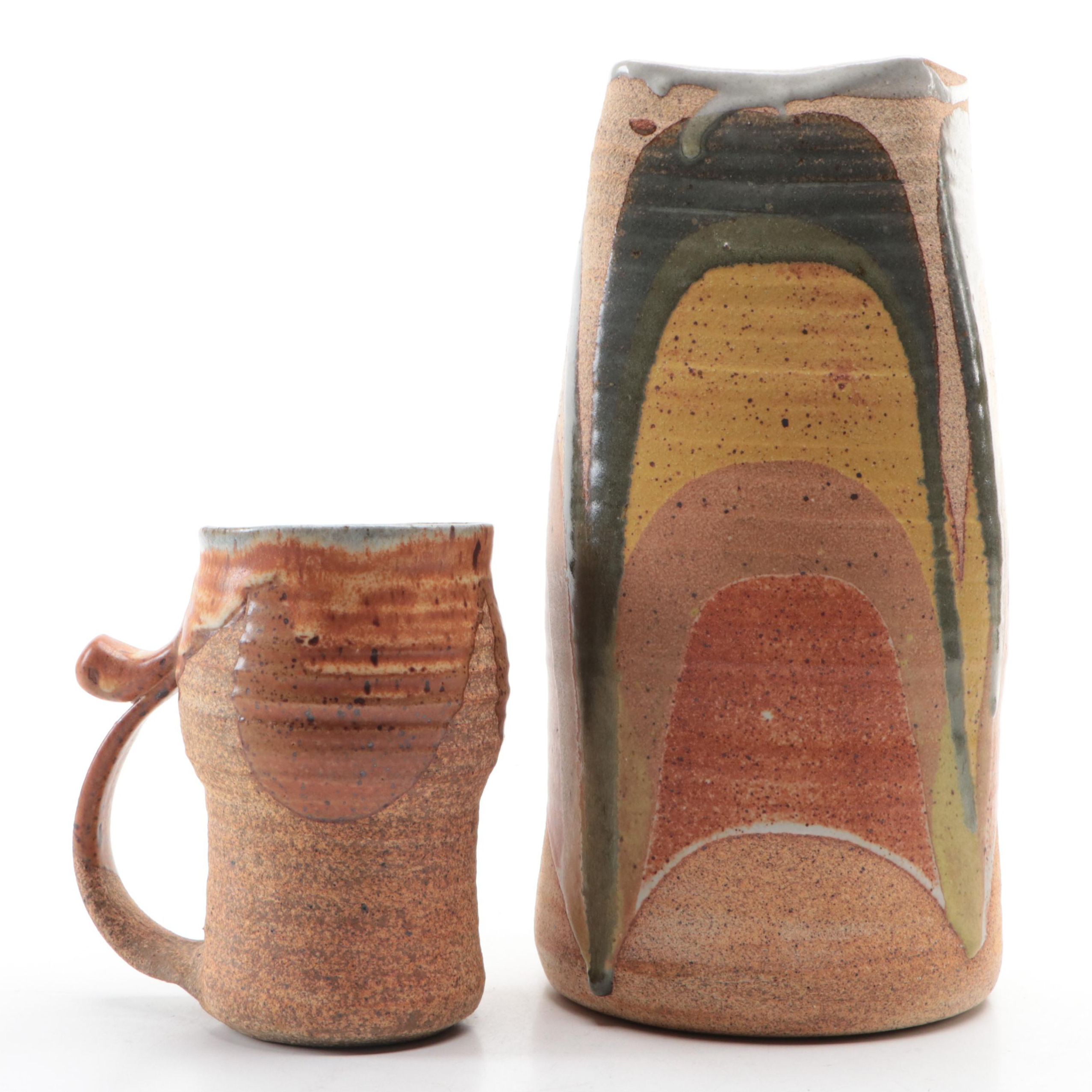 Art Pottery Vase and Mug