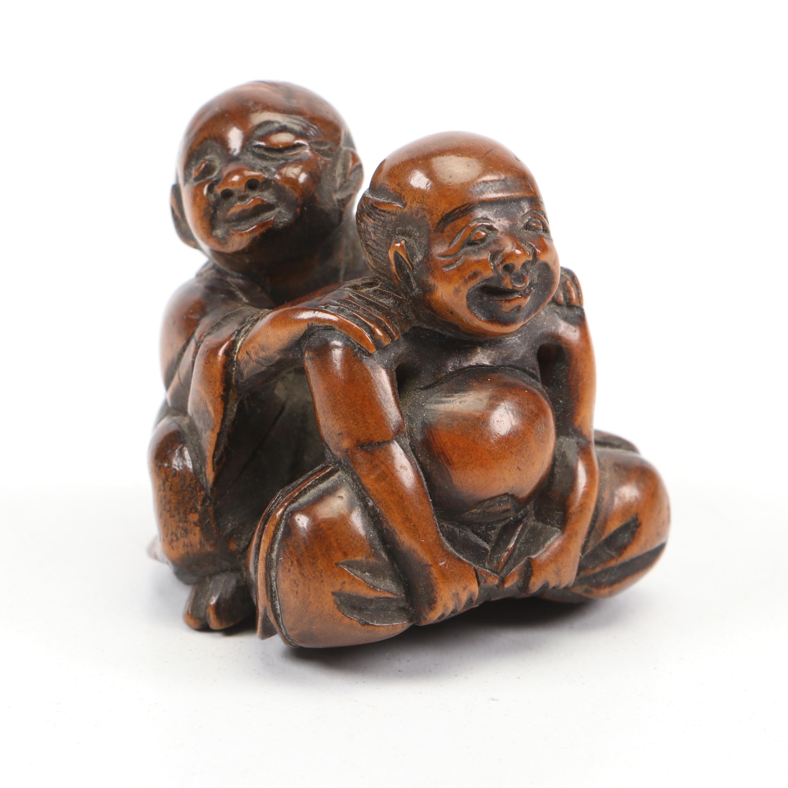 Japanese Carved Wooden Netsukes