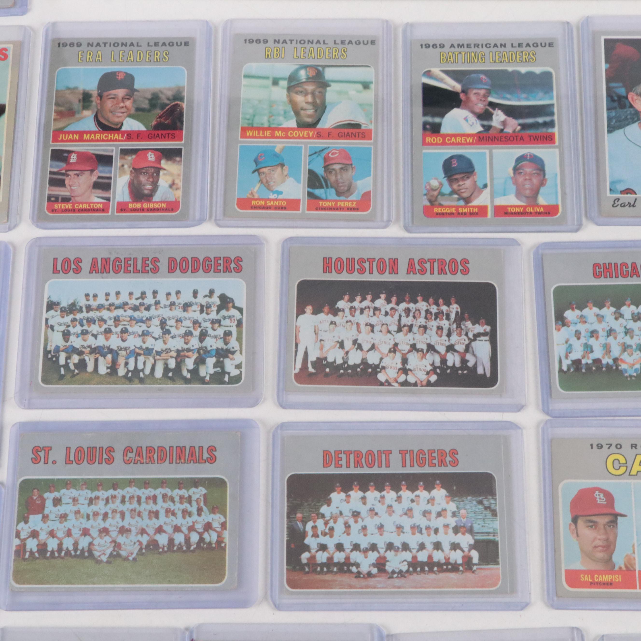 1970 Topps Baseball Cards Featuring Johnny Bench, Earl Weaver, and More