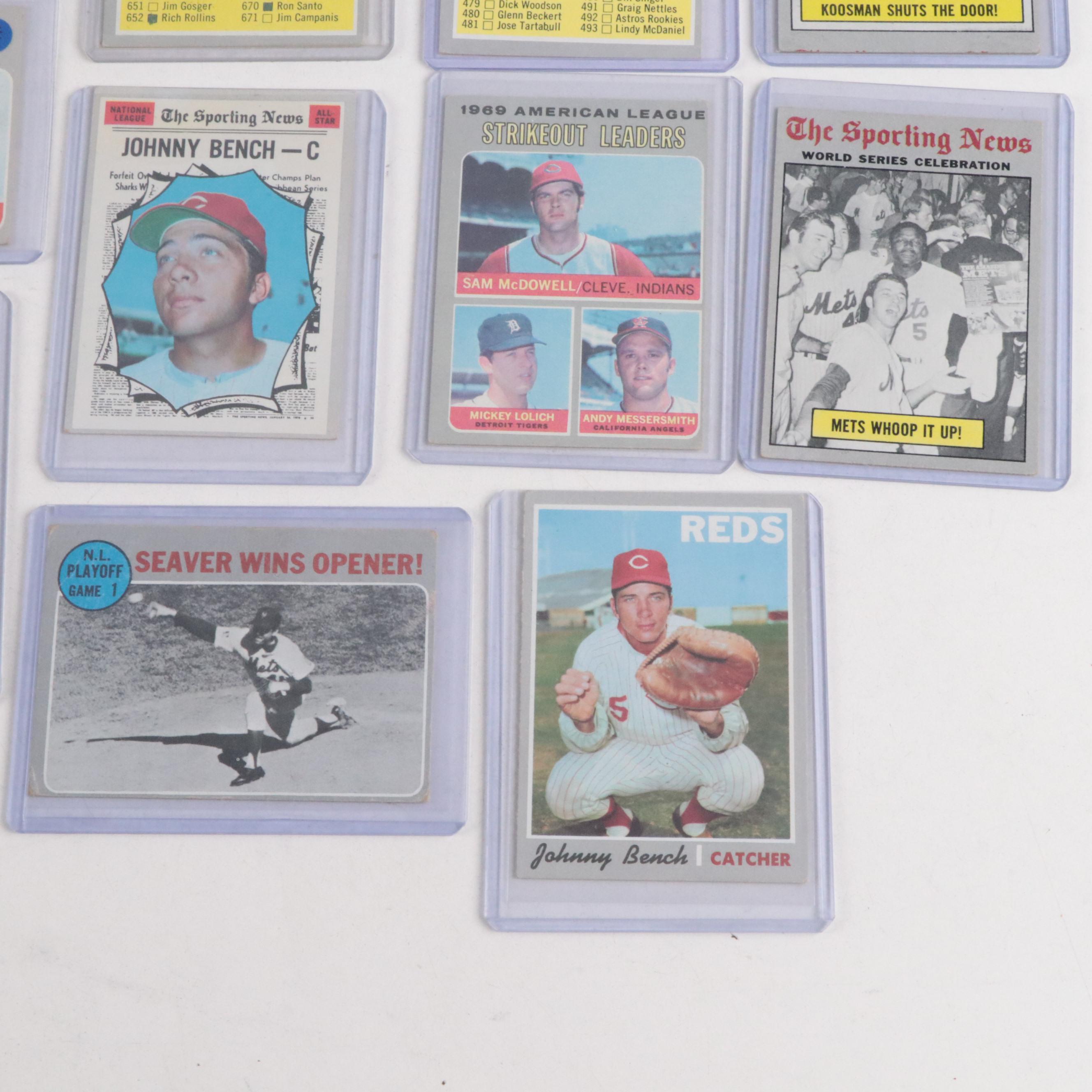 1970 Topps Baseball Cards Featuring Johnny Bench, Earl Weaver, and More