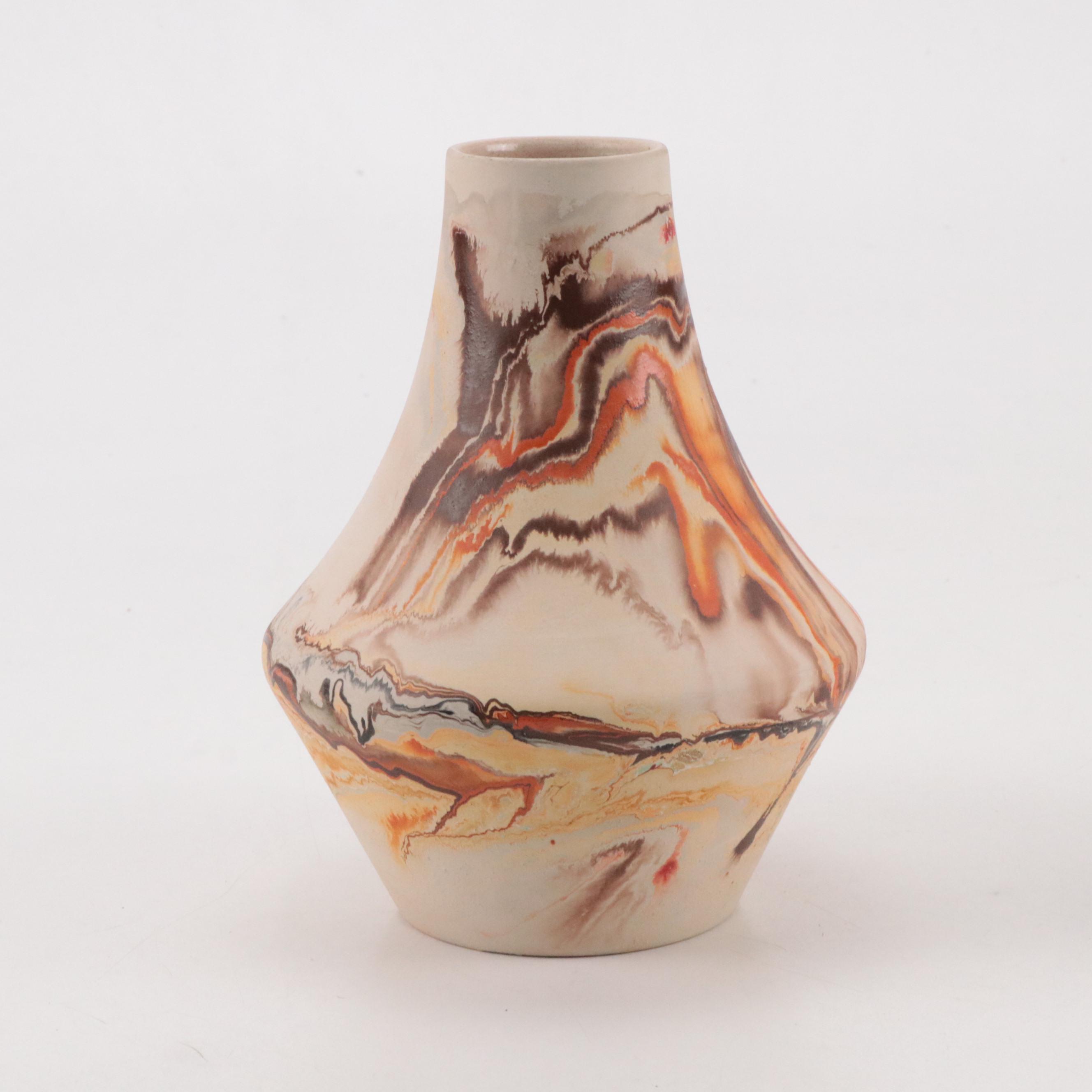 Nemadji Pottery Swirl Glaze Ceramic Wedding and Flower Vases