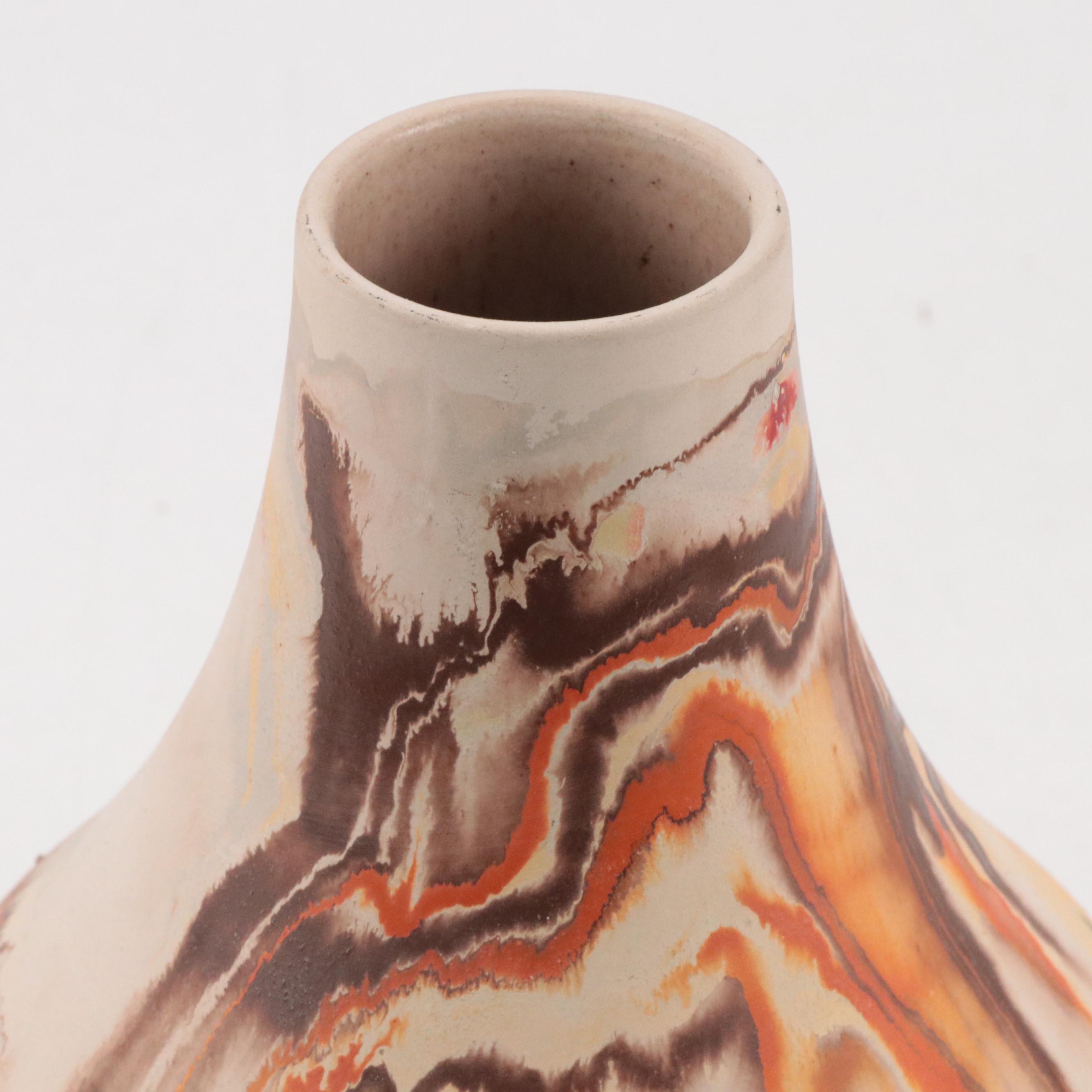 Nemadji Pottery Swirl Glaze Ceramic Wedding and Flower Vases