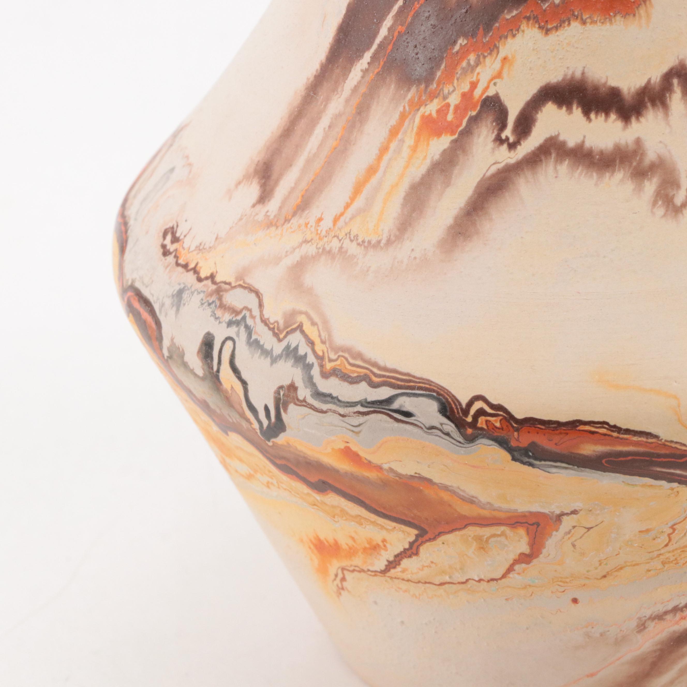 Nemadji Pottery Swirl Glaze Ceramic Wedding and Flower Vases