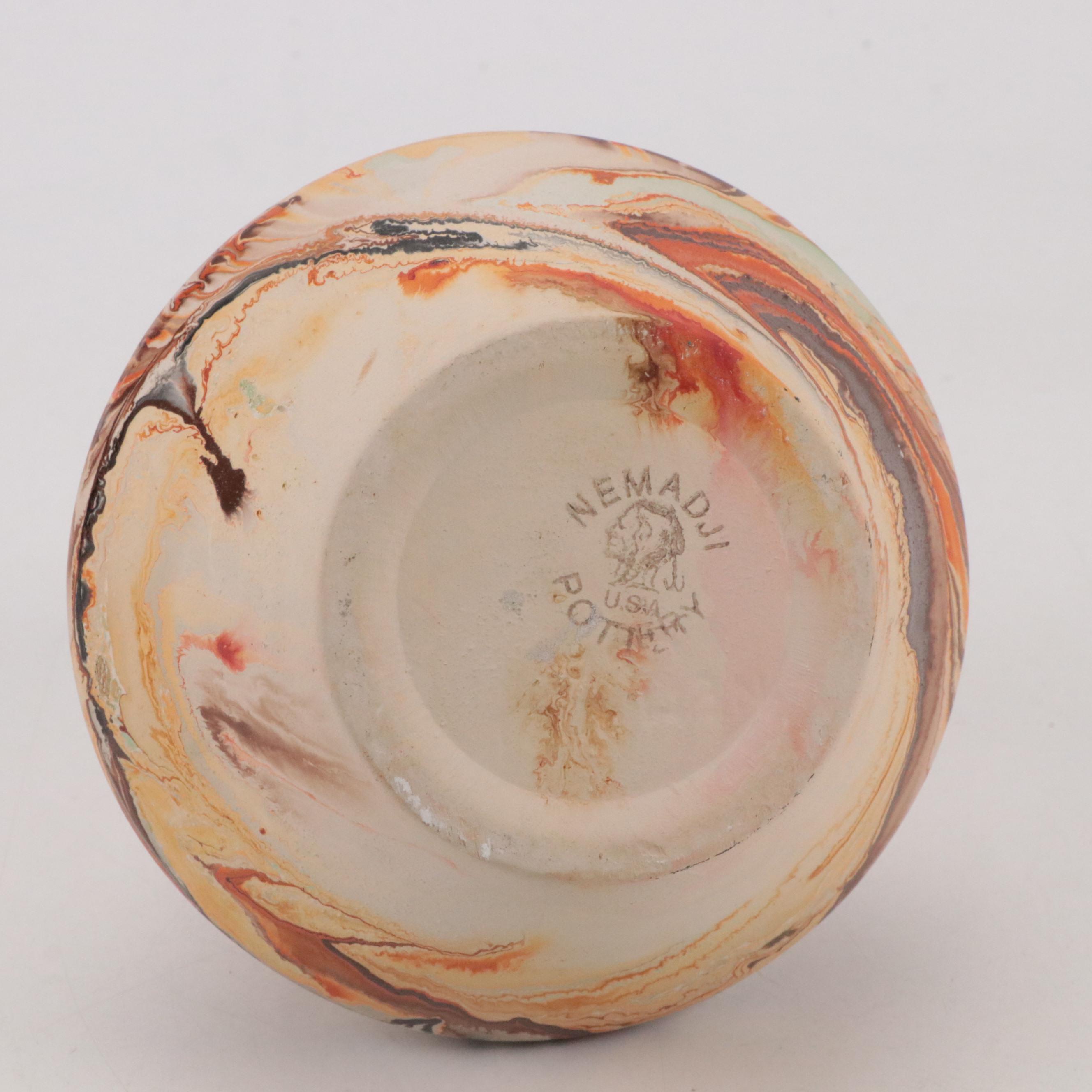 Nemadji Pottery Swirl Glaze Ceramic Wedding and Flower Vases