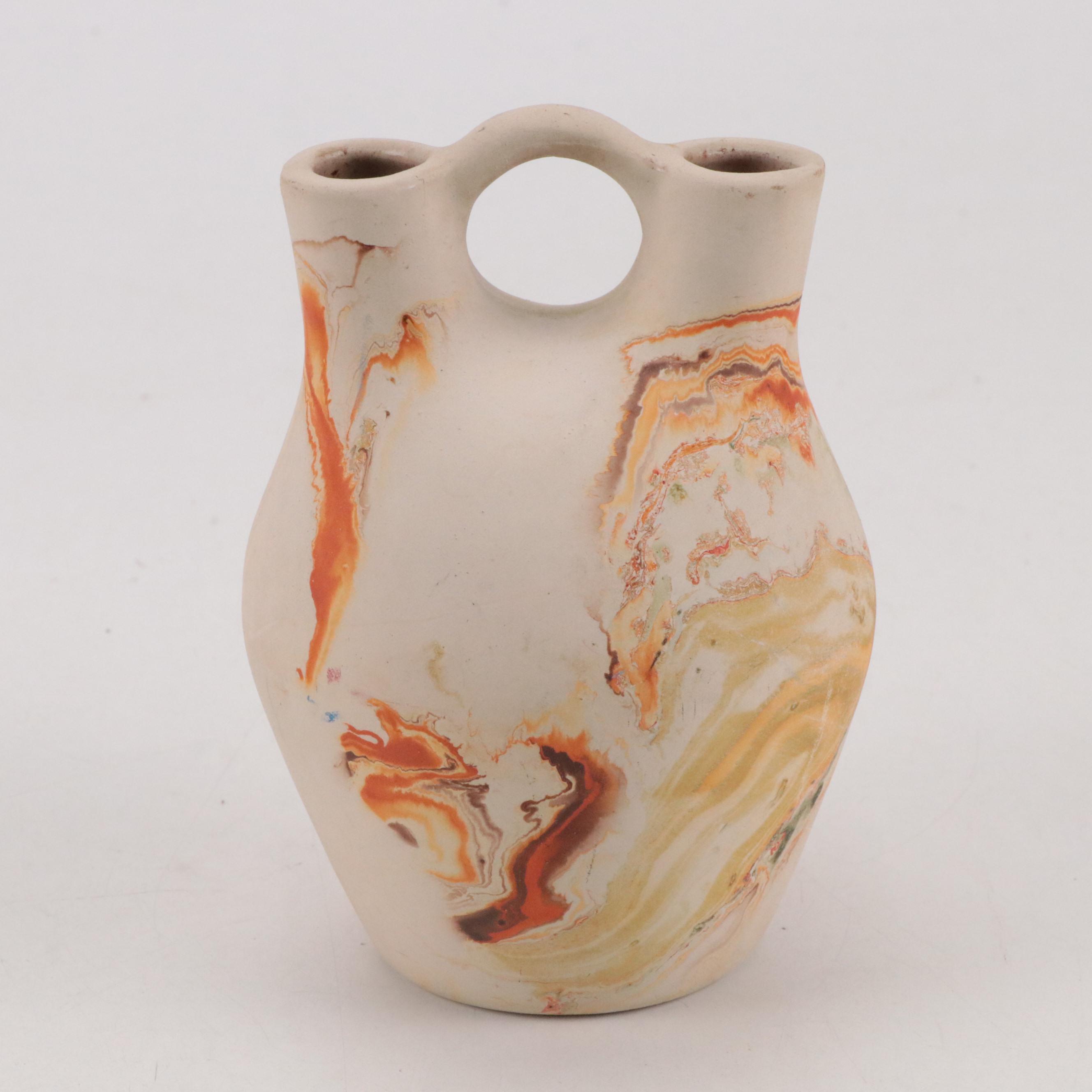 Nemadji Pottery Swirl Glaze Ceramic Wedding and Flower Vases