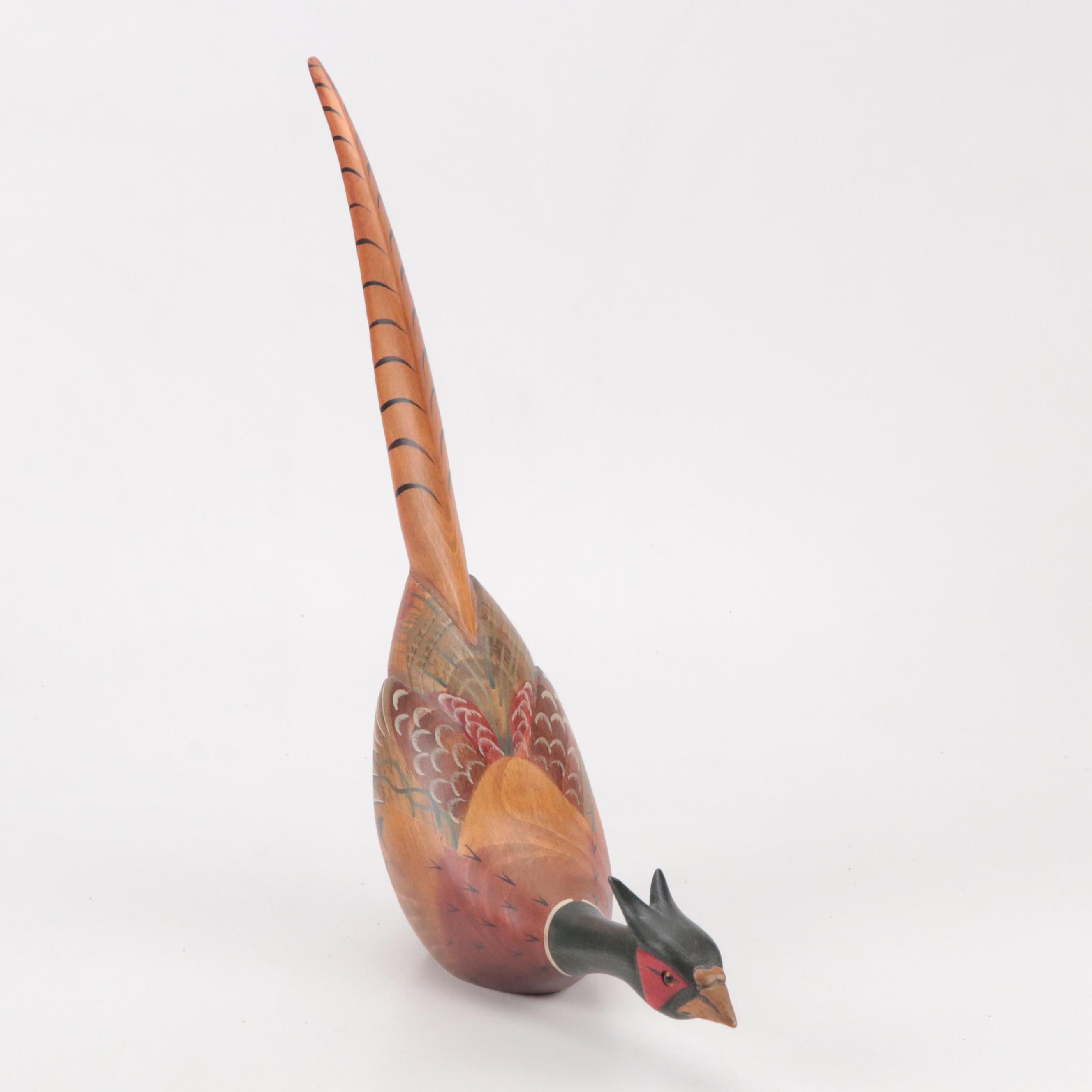 Big Sky Carvers Lindley Collection Carved Wood Pheasant Statuette, 2007
