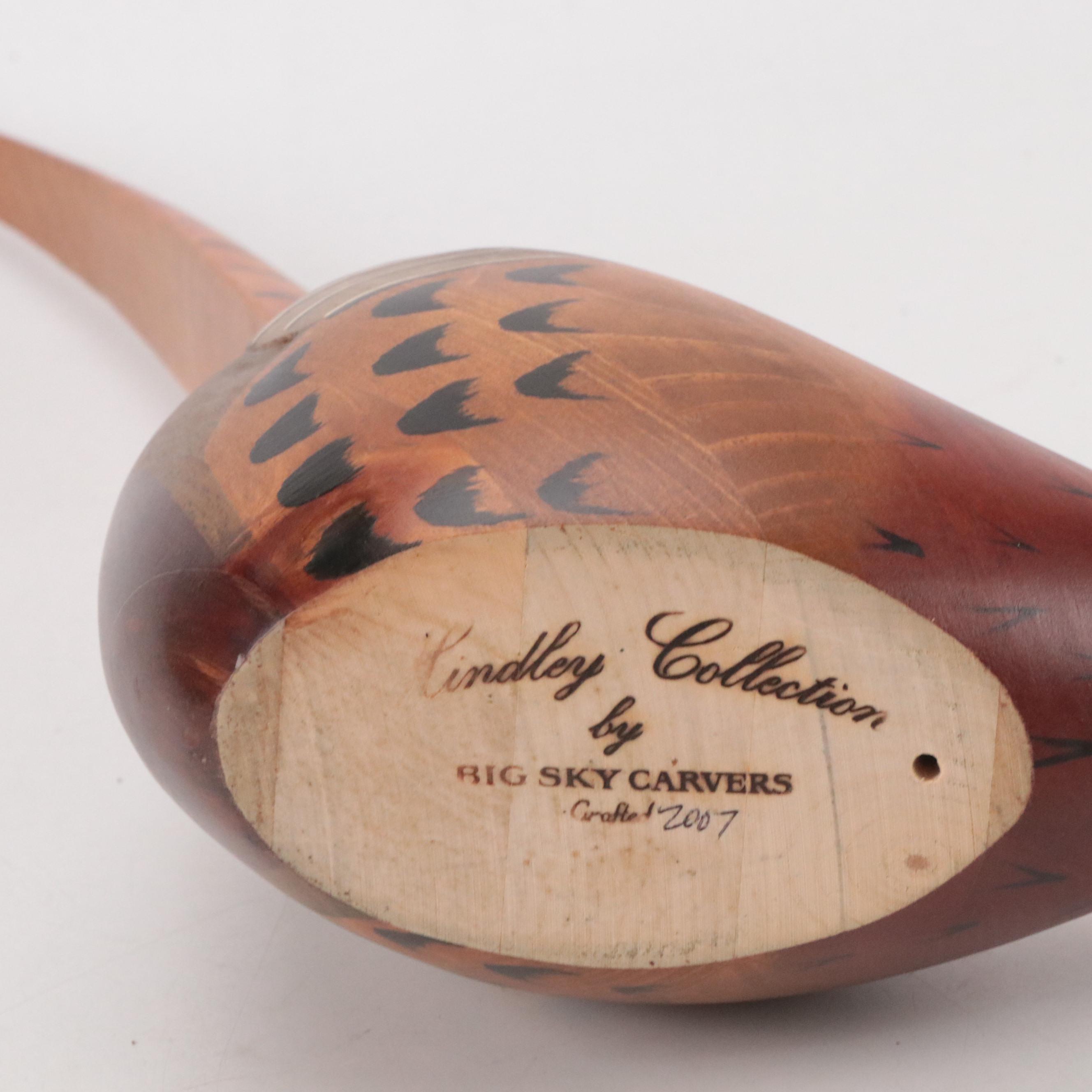 Big Sky Carvers Lindley Collection Carved Wood Pheasant Statuette, 2007