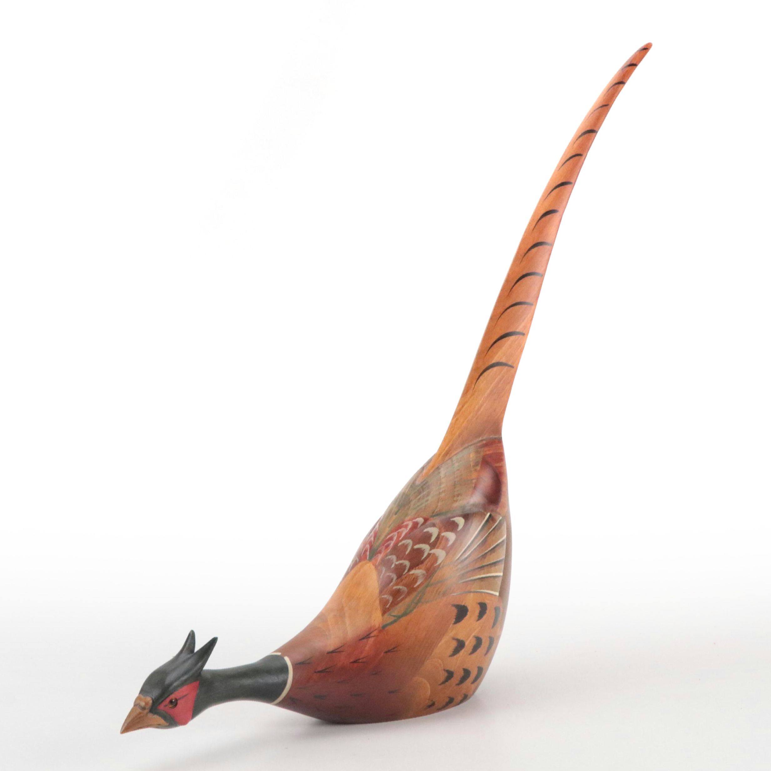 Big Sky Carvers Lindley Collection Carved Wood Pheasant Statuette, 2007