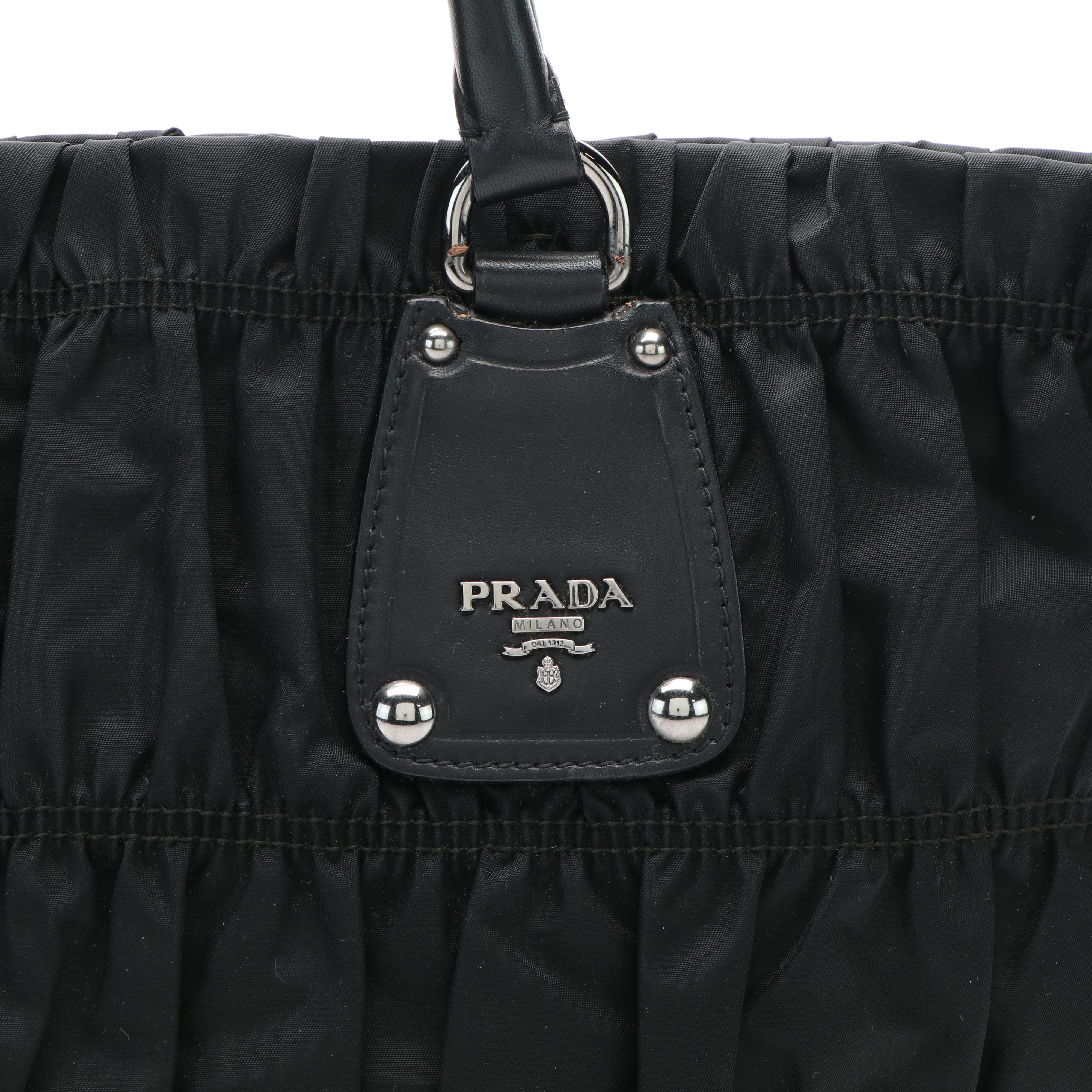 Prada  Tessuto Gaufre Black Nylon Tote Bag