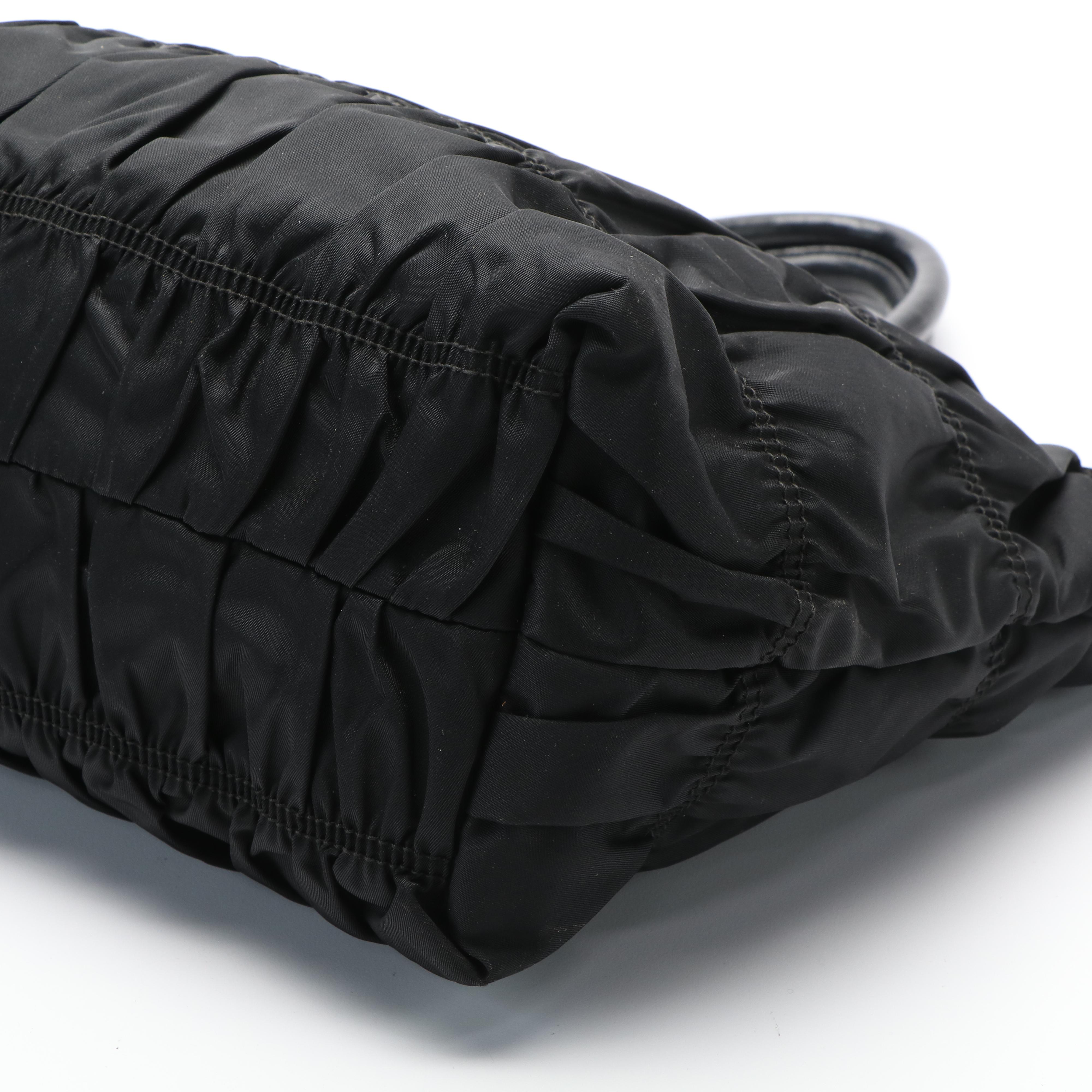 Prada  Tessuto Gaufre Black Nylon Tote Bag