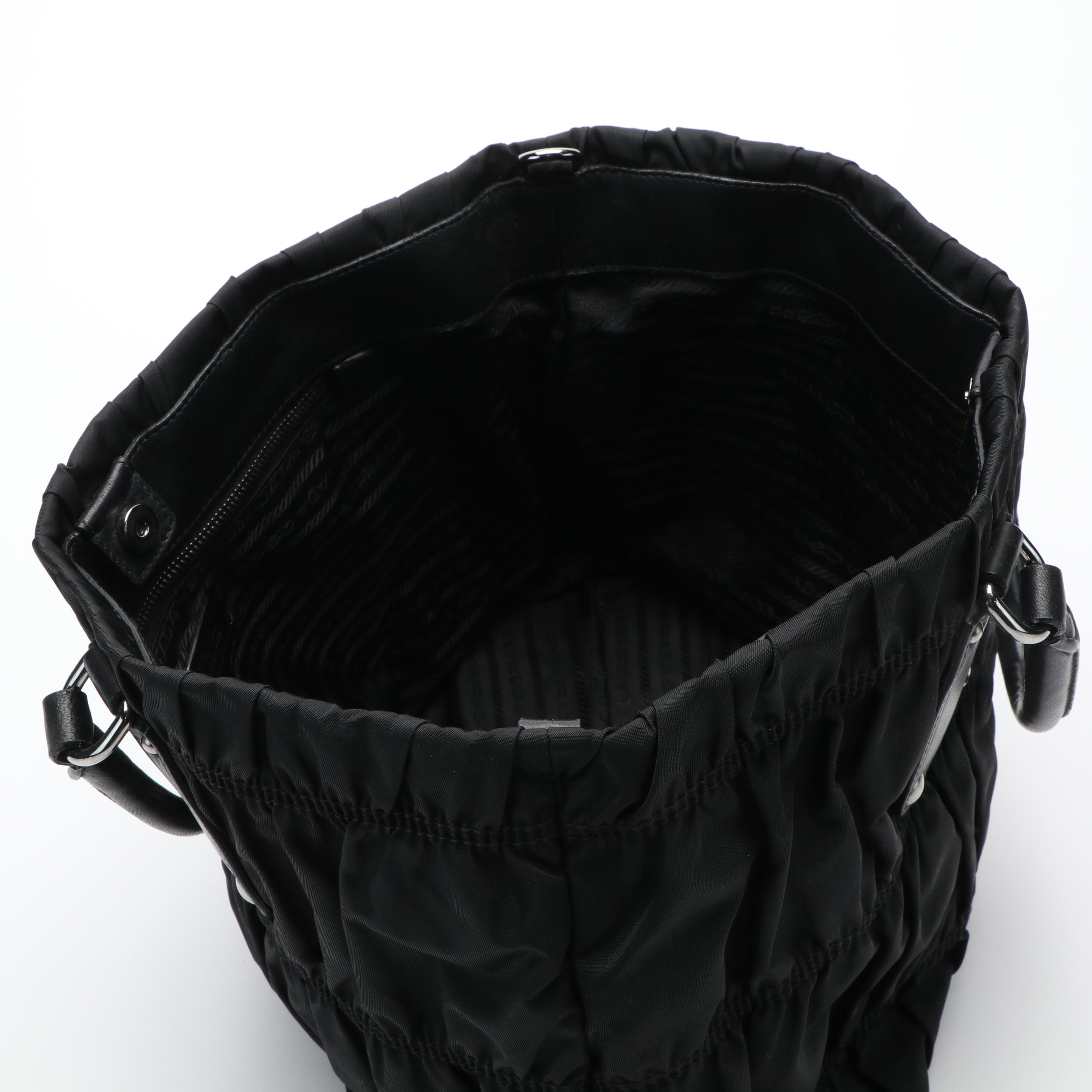 Prada  Tessuto Gaufre Black Nylon Tote Bag