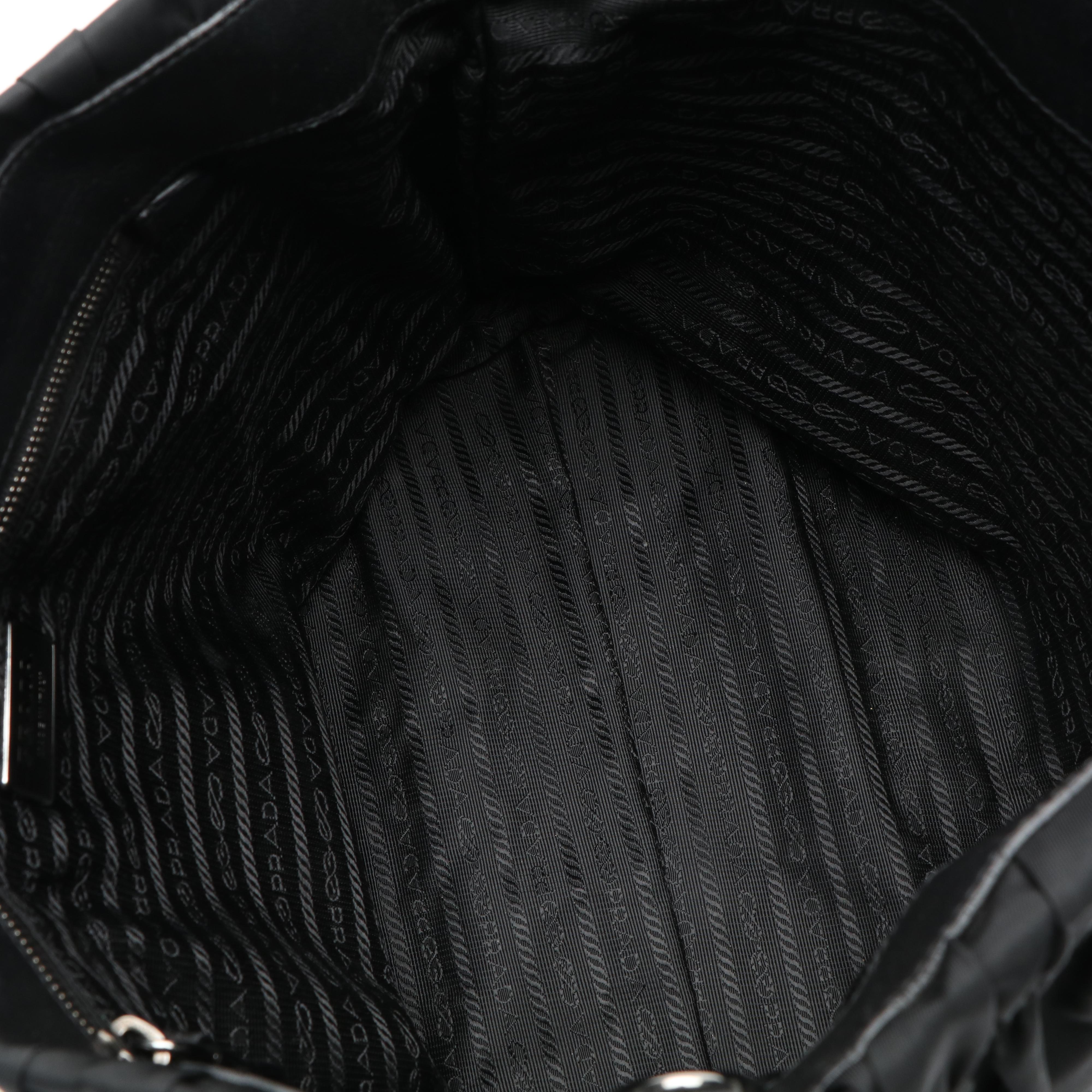 Prada  Tessuto Gaufre Black Nylon Tote Bag