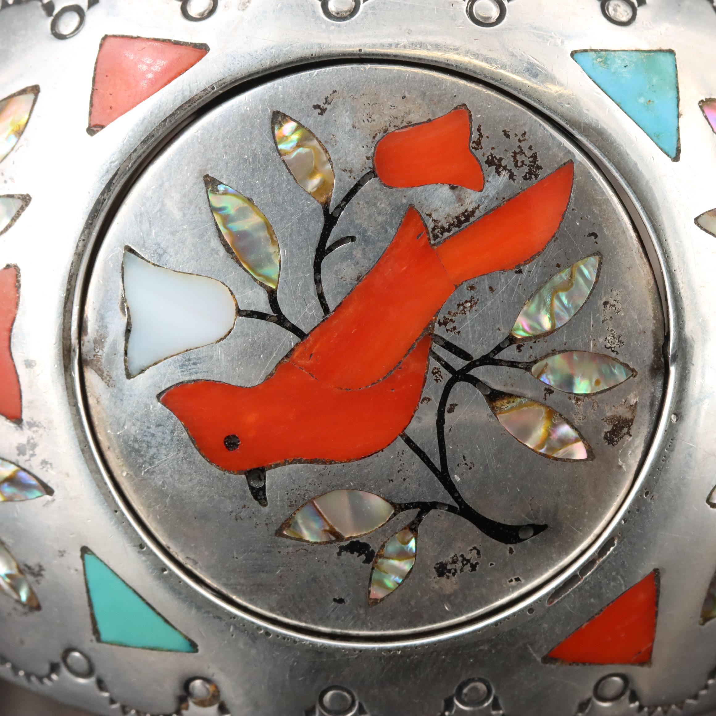 Jacob Livingston Navajo Diné and Zuni Sterling Inlay Spinner Cuff