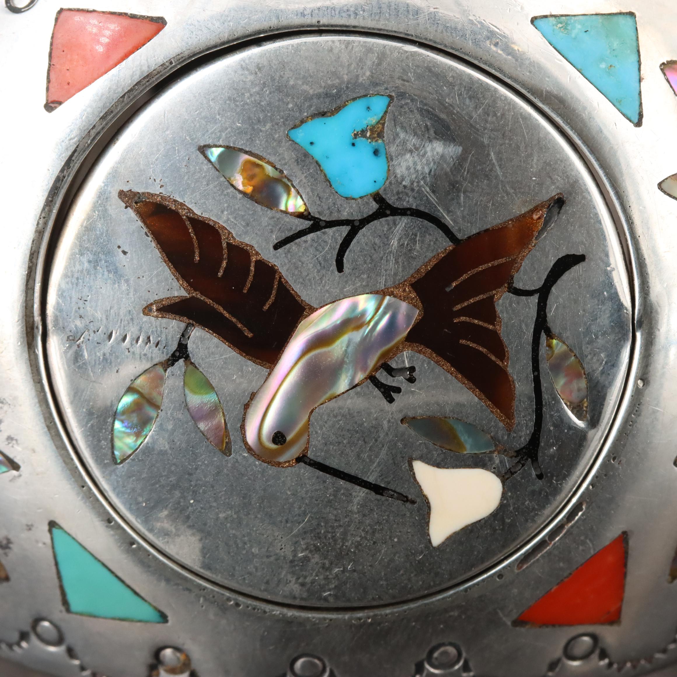 Jacob Livingston Navajo Diné and Zuni Sterling Inlay Spinner Cuff