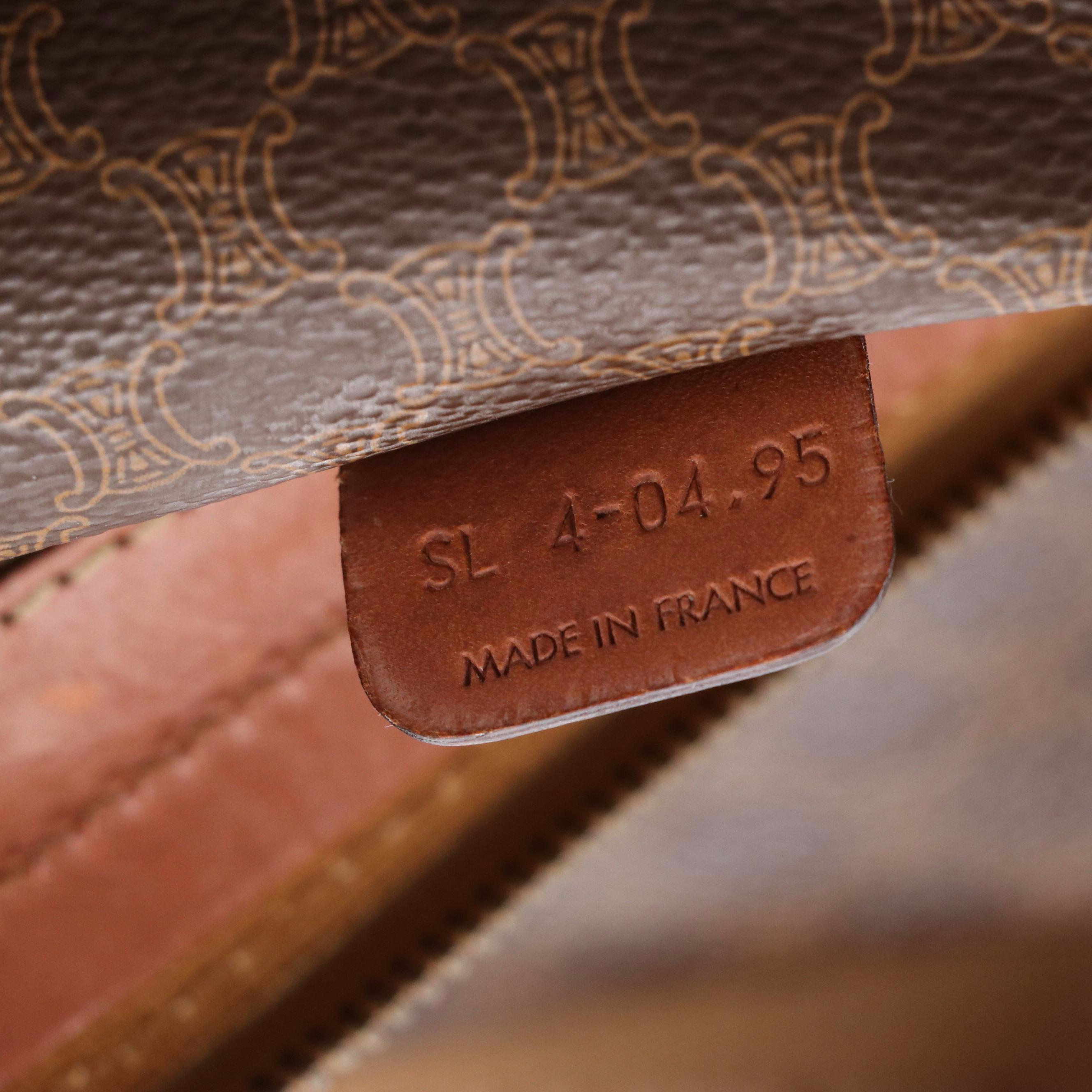 Celine Macadam Coated Canvas and Leather Duffel Bag with Shoulder Strap