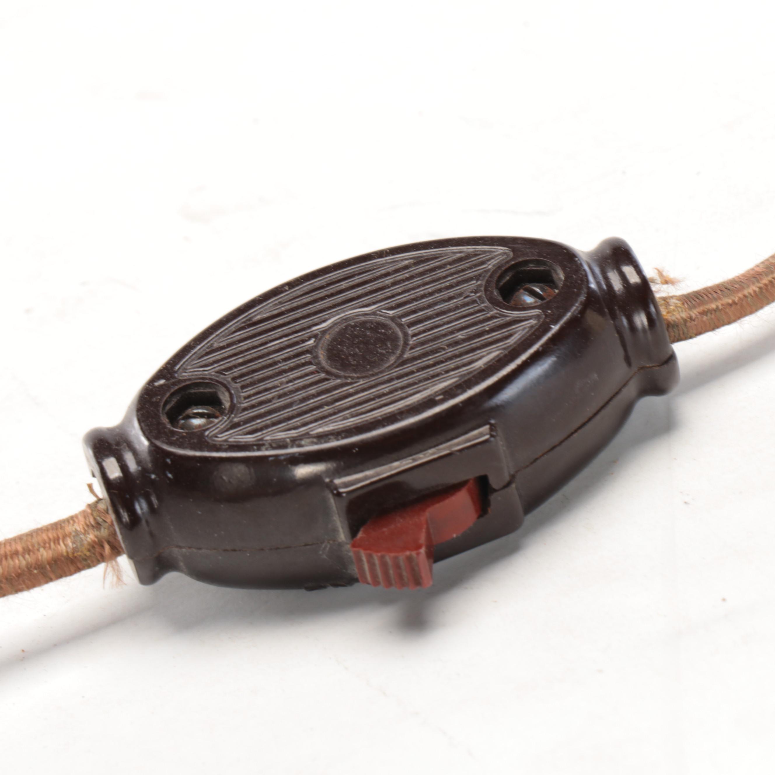 Chinese Carved Soapstone Figurine On Cast Metal Table Lamp