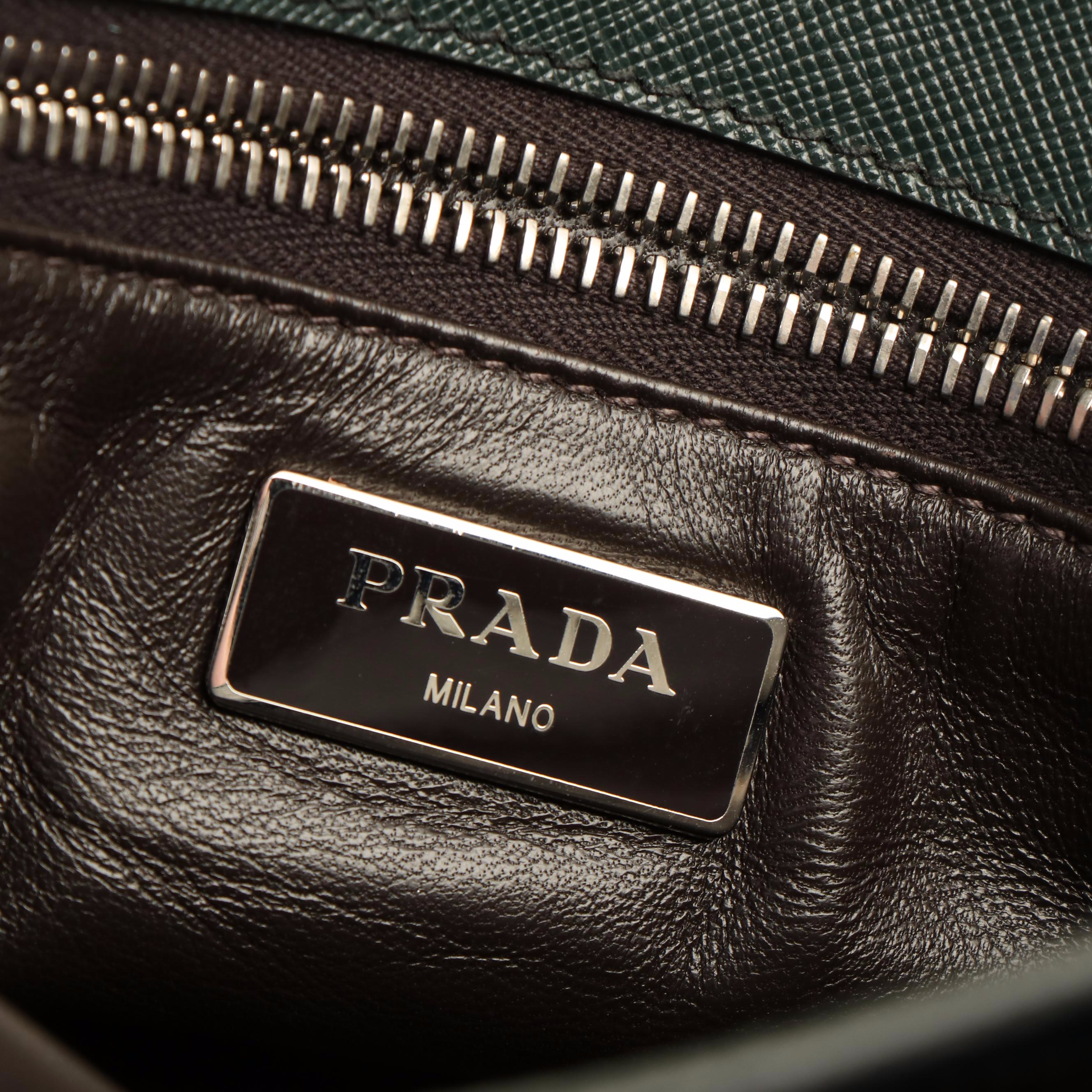 Prada Bijoux and Studs Saffiano Leather Portfolio Bag
