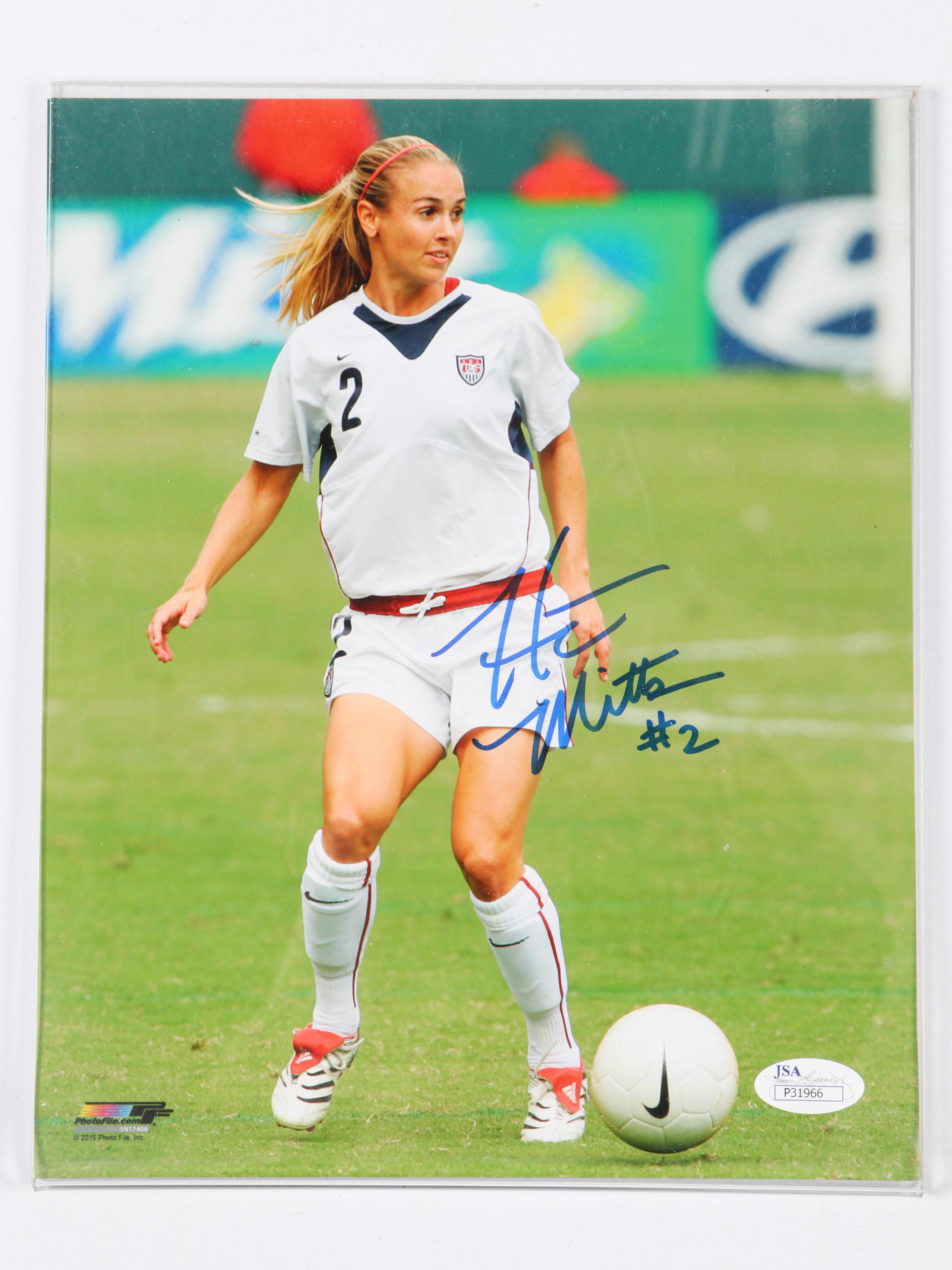 Mia Hamm Signed Jersey with Heather Mitts Signed Print and More
