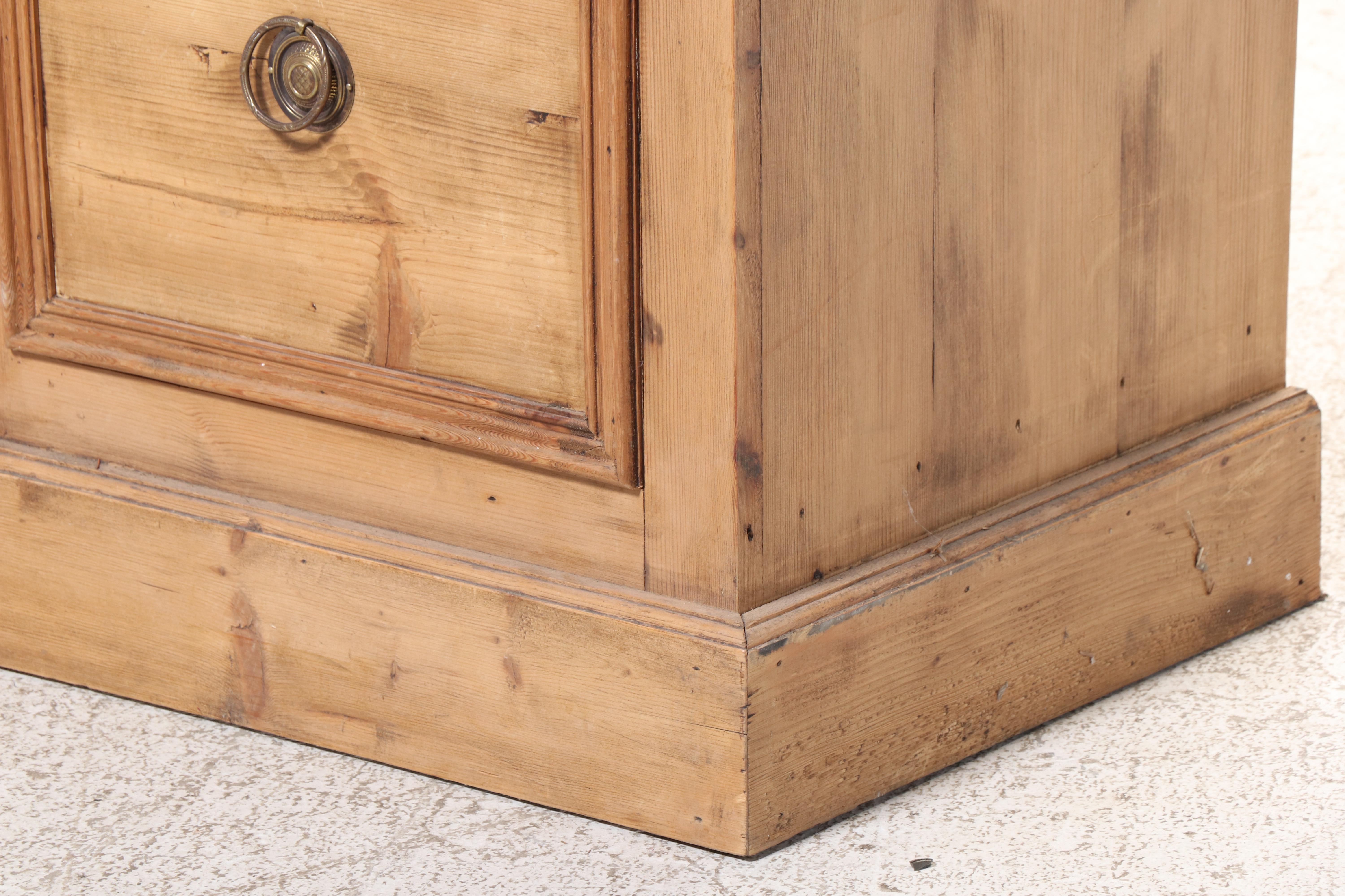 Federal Style Scrubbed Pine China Cabinet, 19th Century