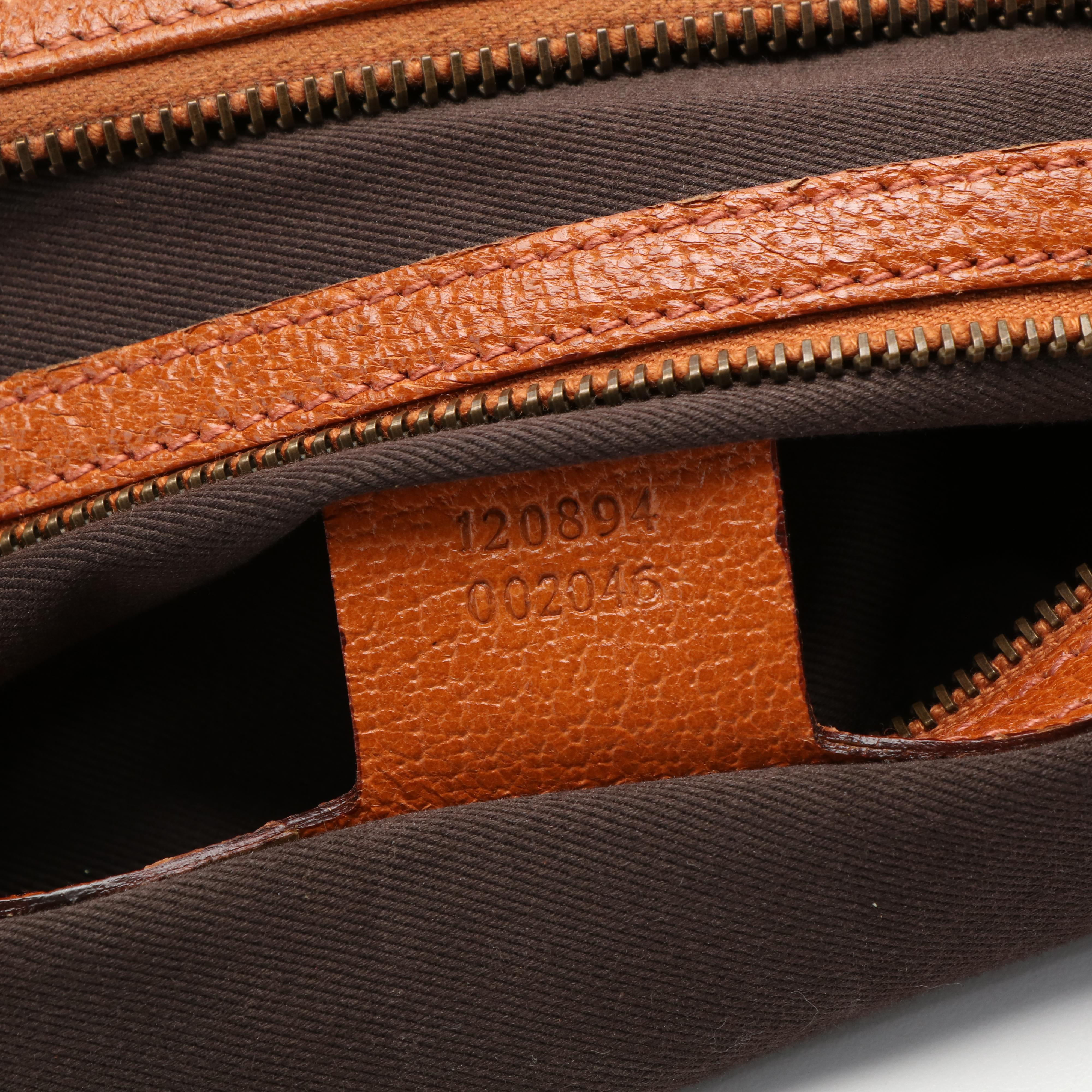 Gucci GG Nailhead Leather Trimmed Canvas Shoulder Bag