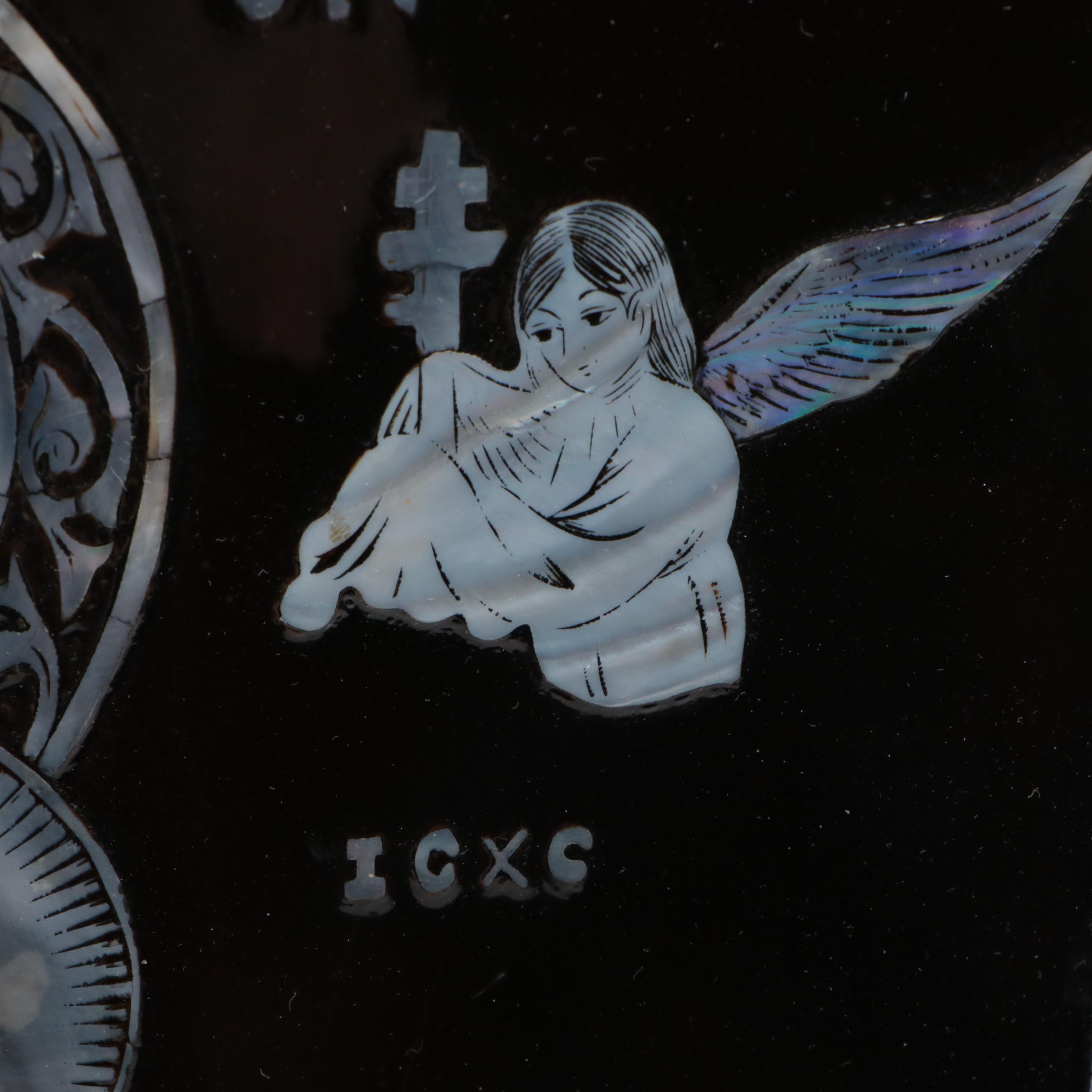 Lacquerware Wall Plaque with Mother-of-Pearl Inlay