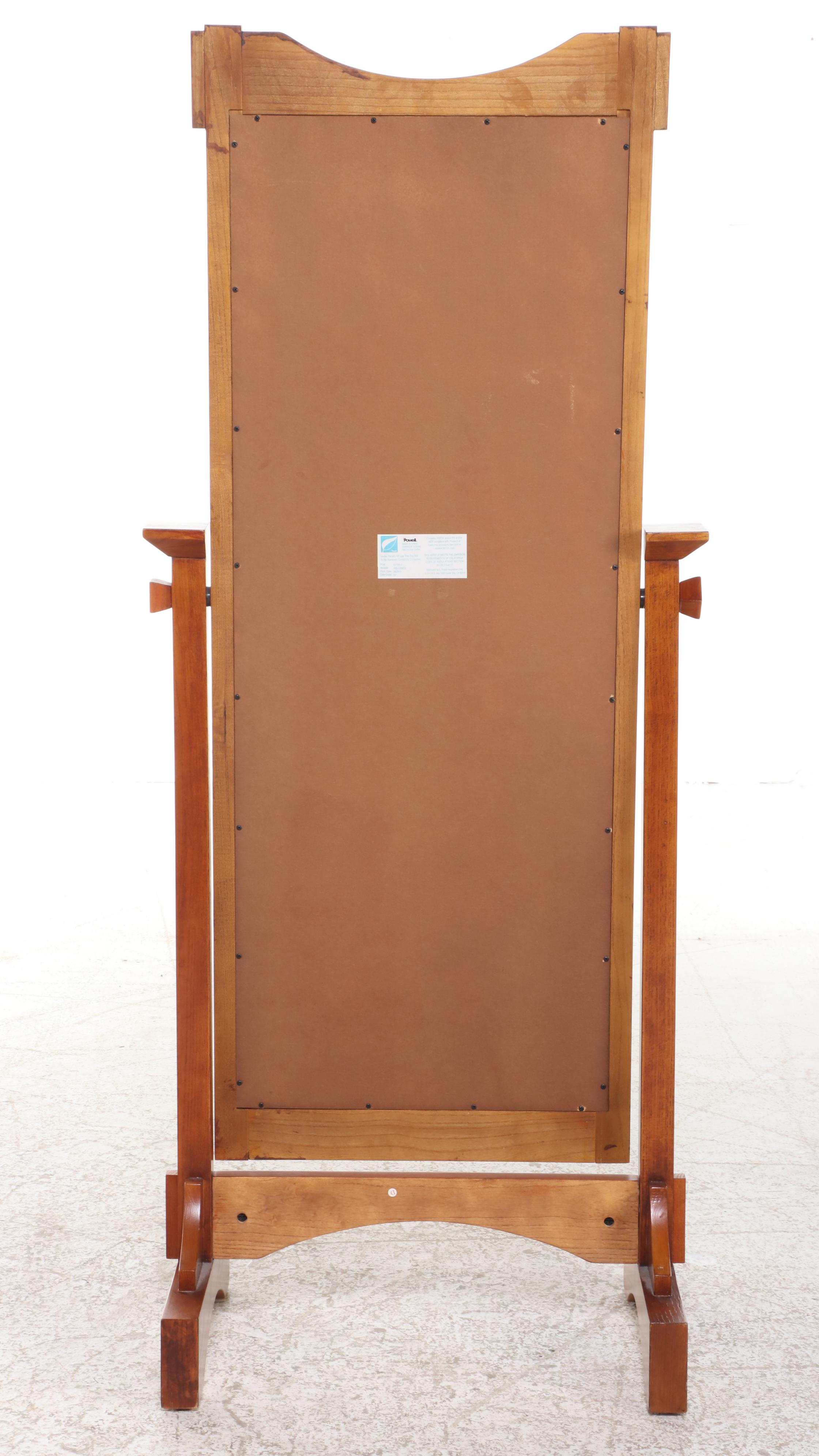 Powell Arts and Crafts Style Oak Cheval Mirror