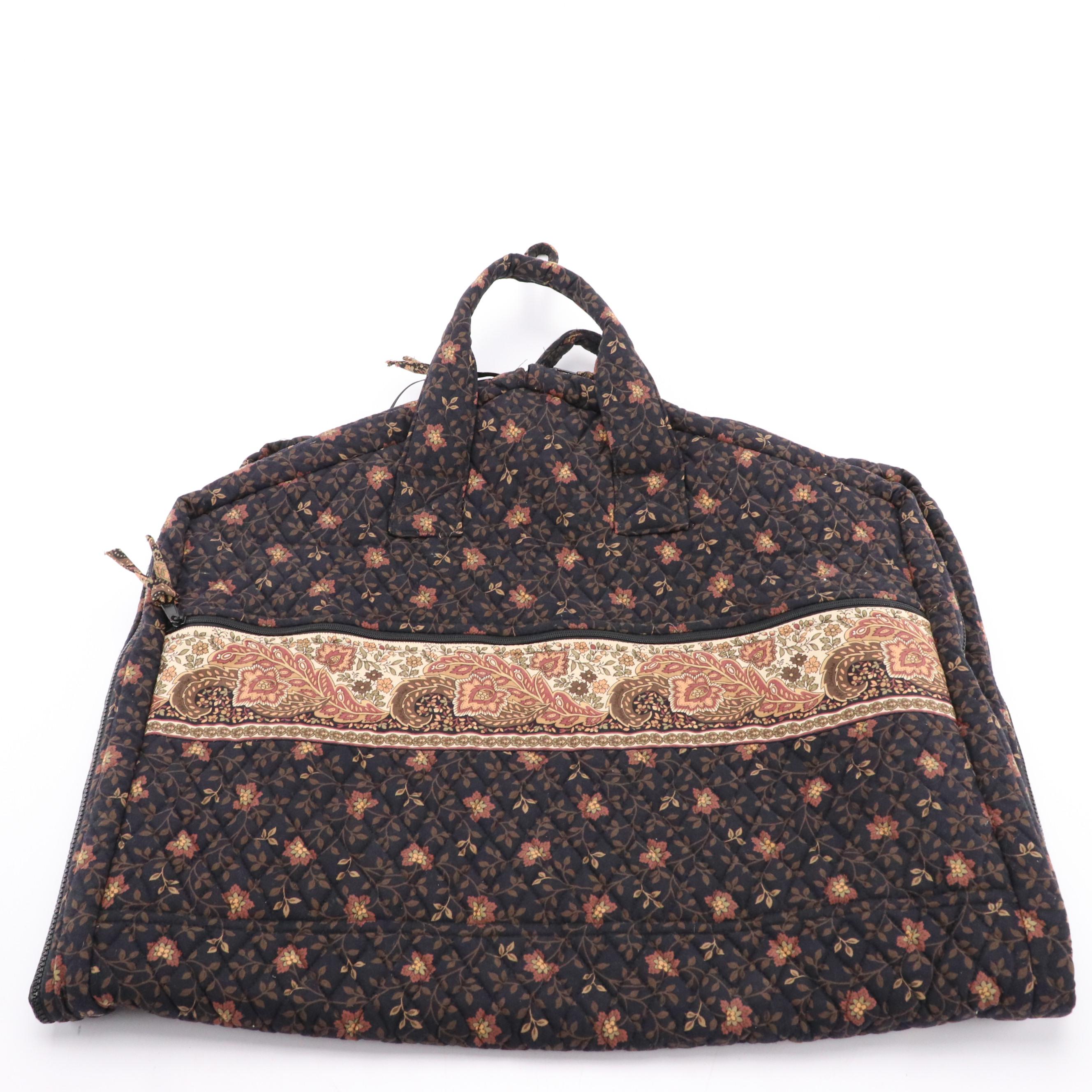 Vera Bradley Garment Bag, Travel Bag & Zip Pouch in Black Walnut Pattern