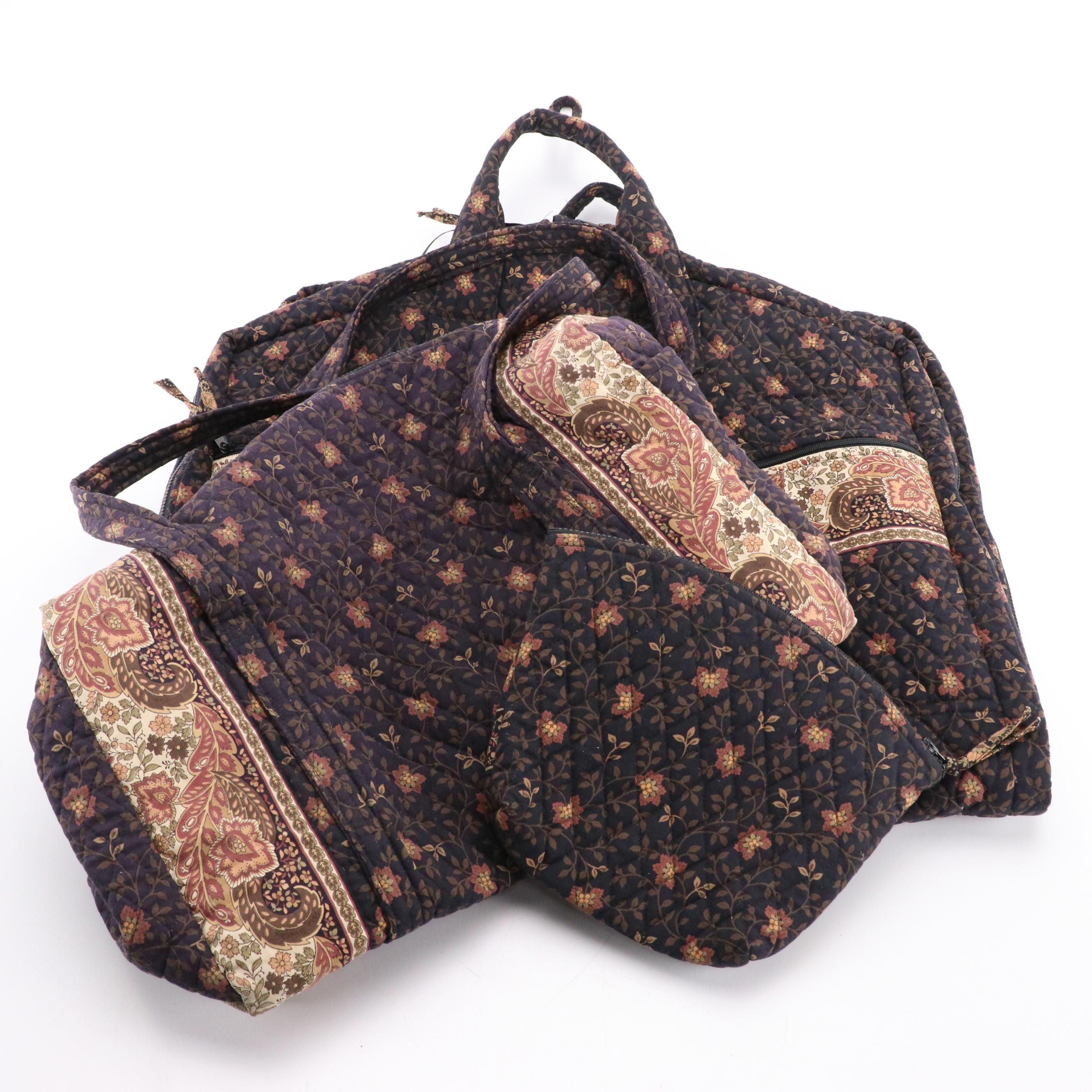 Vera Bradley Garment Bag, Travel Bag & Zip Pouch in Black Walnut Pattern