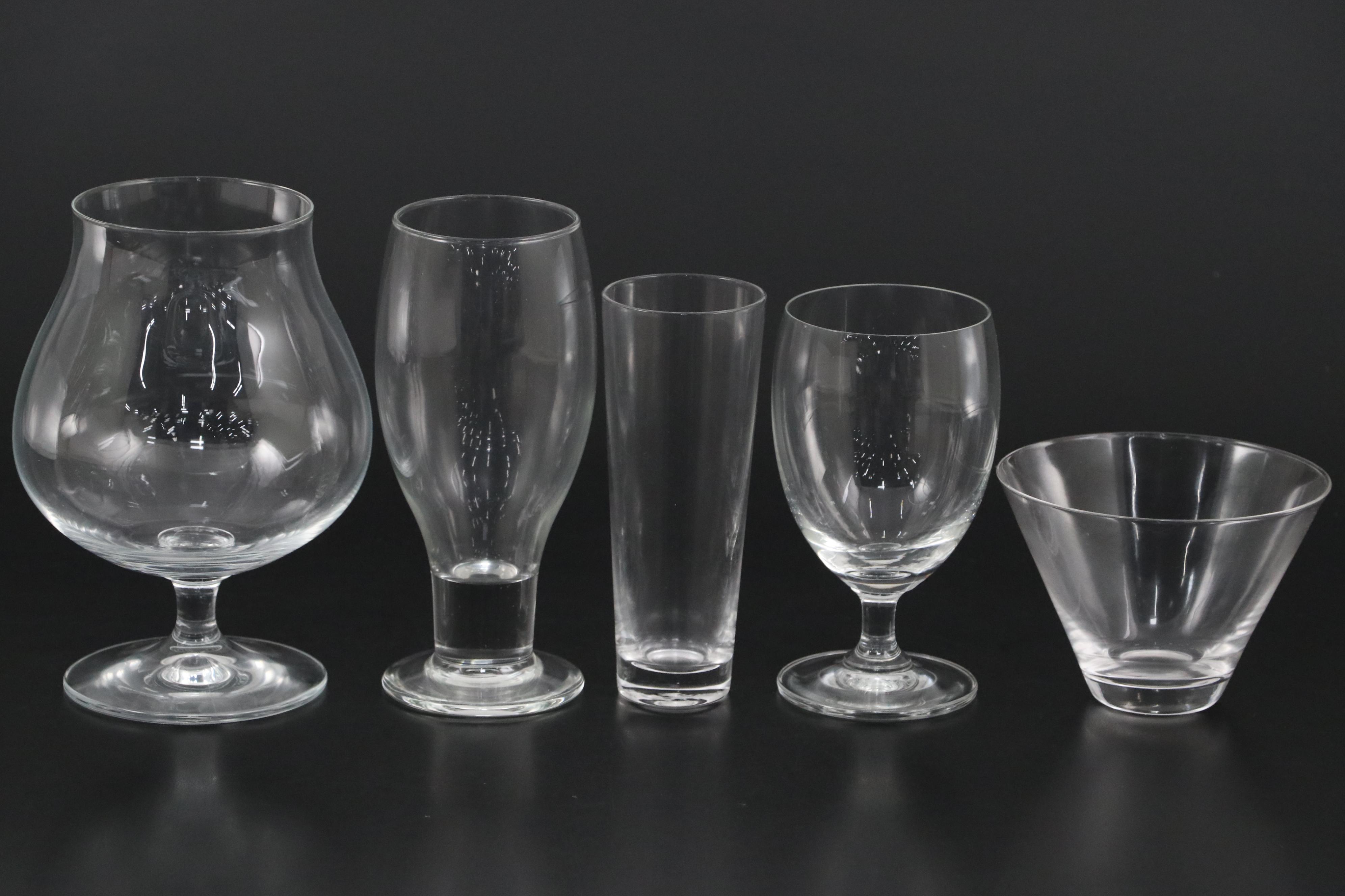 Fish Motif Glass Tray with Glass Brandy Snifter and More