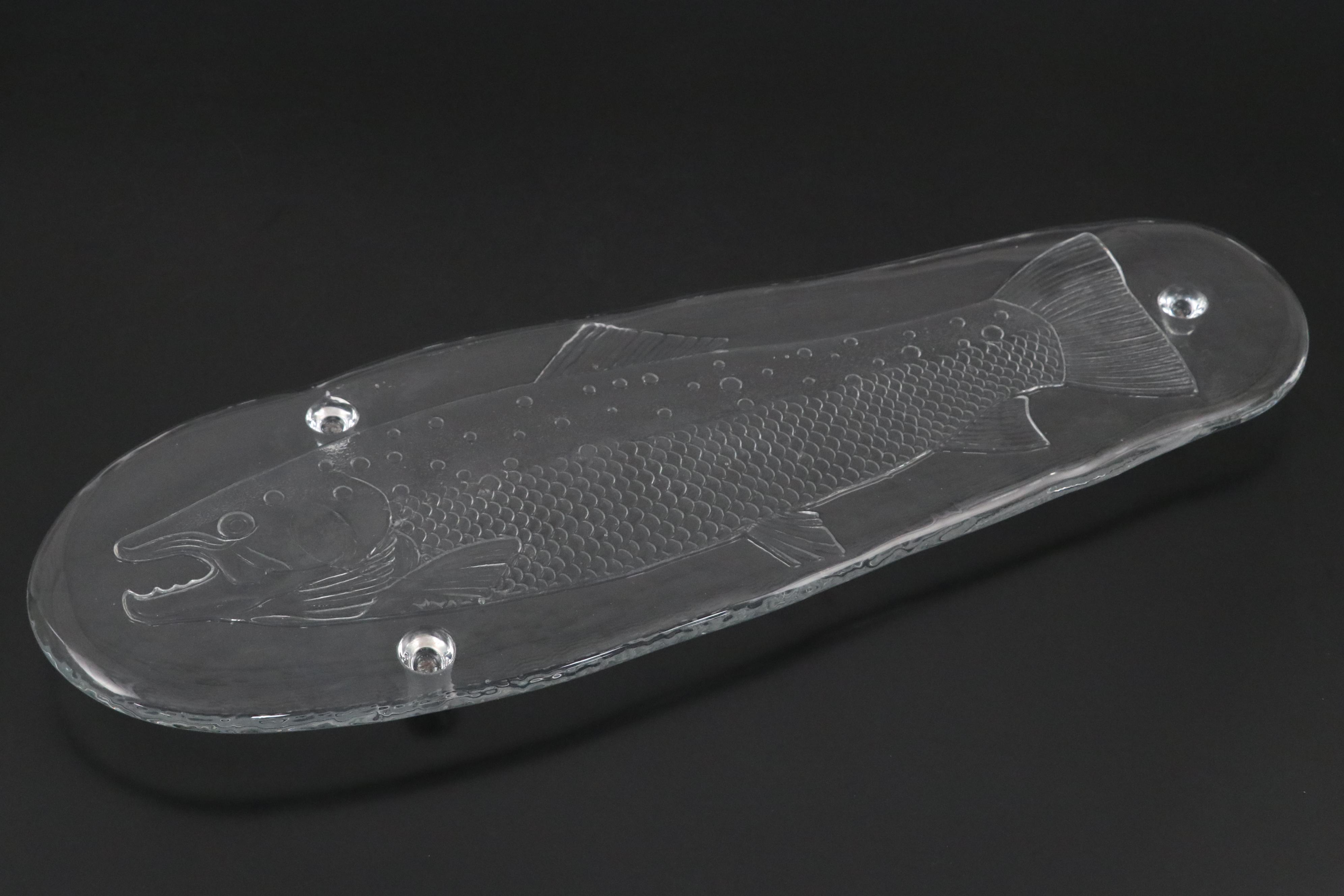 Fish Motif Glass Tray with Glass Brandy Snifter and More