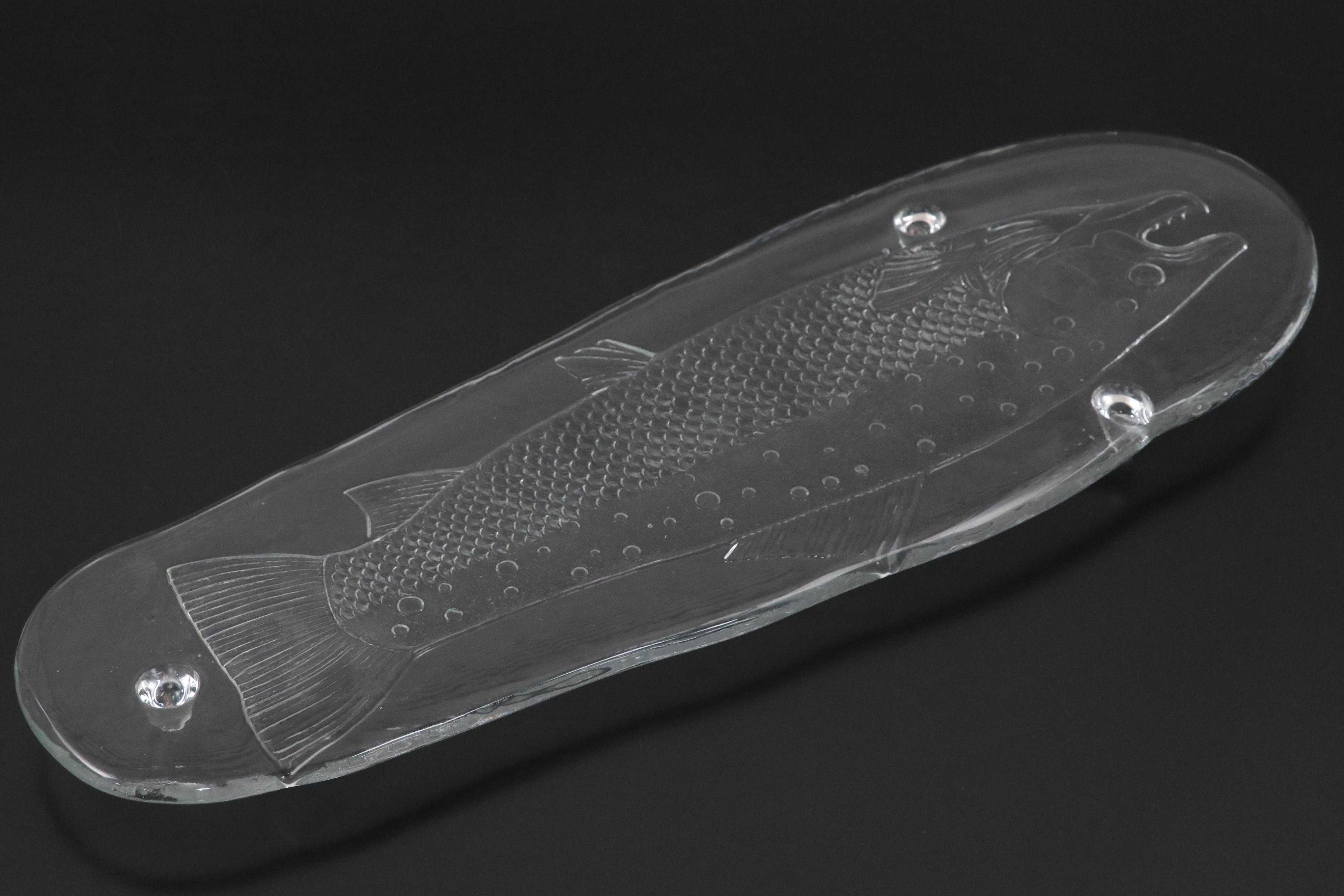 Fish Motif Glass Tray with Glass Brandy Snifter and More