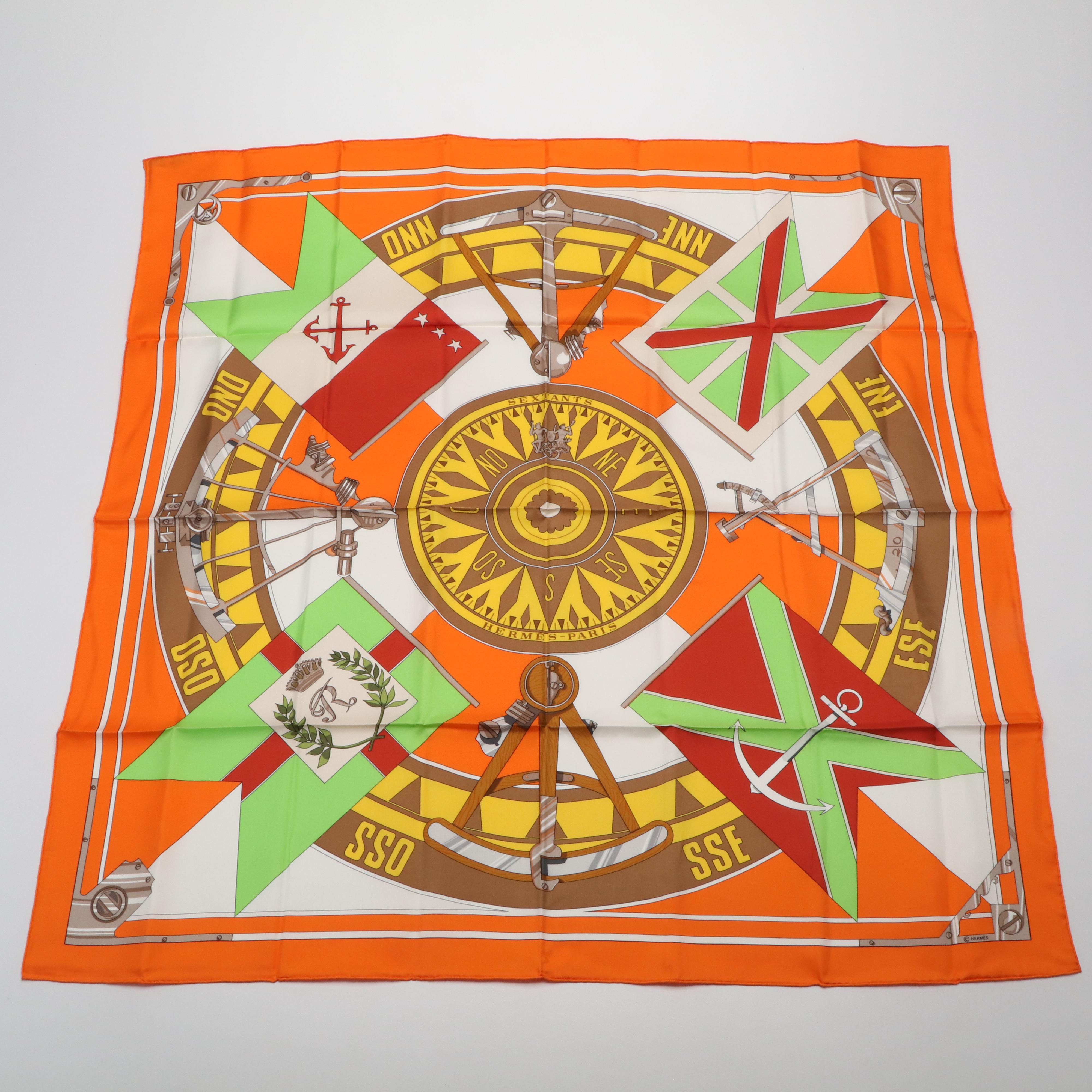 Hermès "Sextants" Silk Twill Scarf
