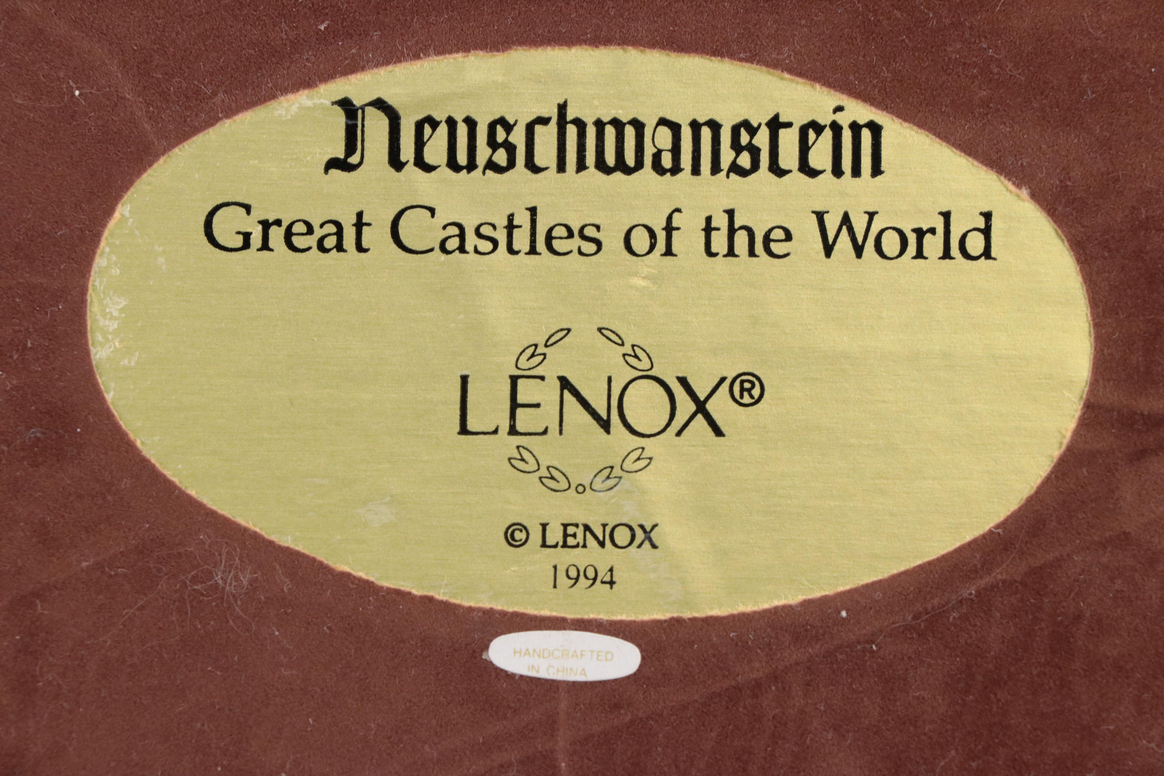 Lenox "Neuschwanstein" Resin Castle Figurine with Wood Base