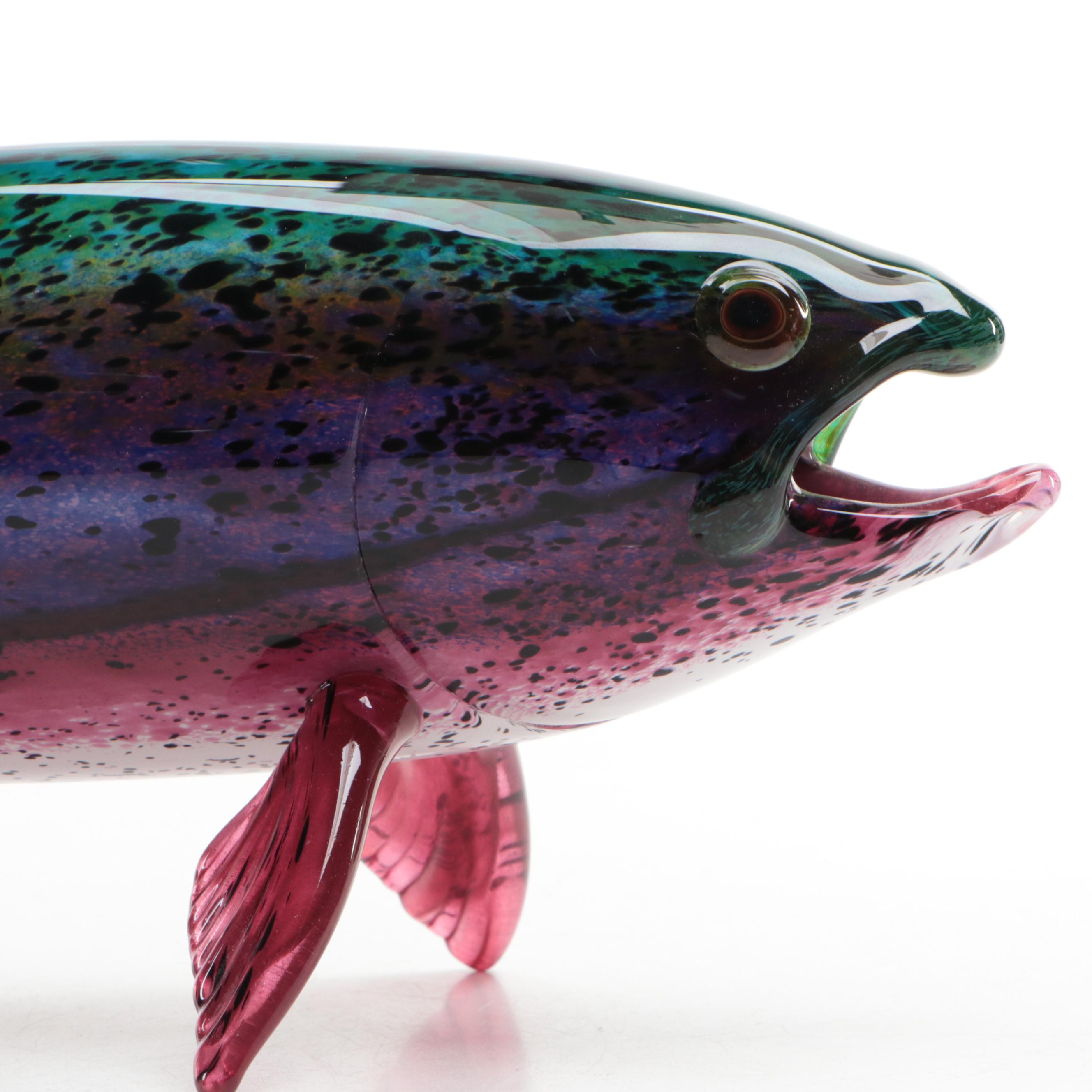 Michael Hopko Art Glass Rainbow Trout