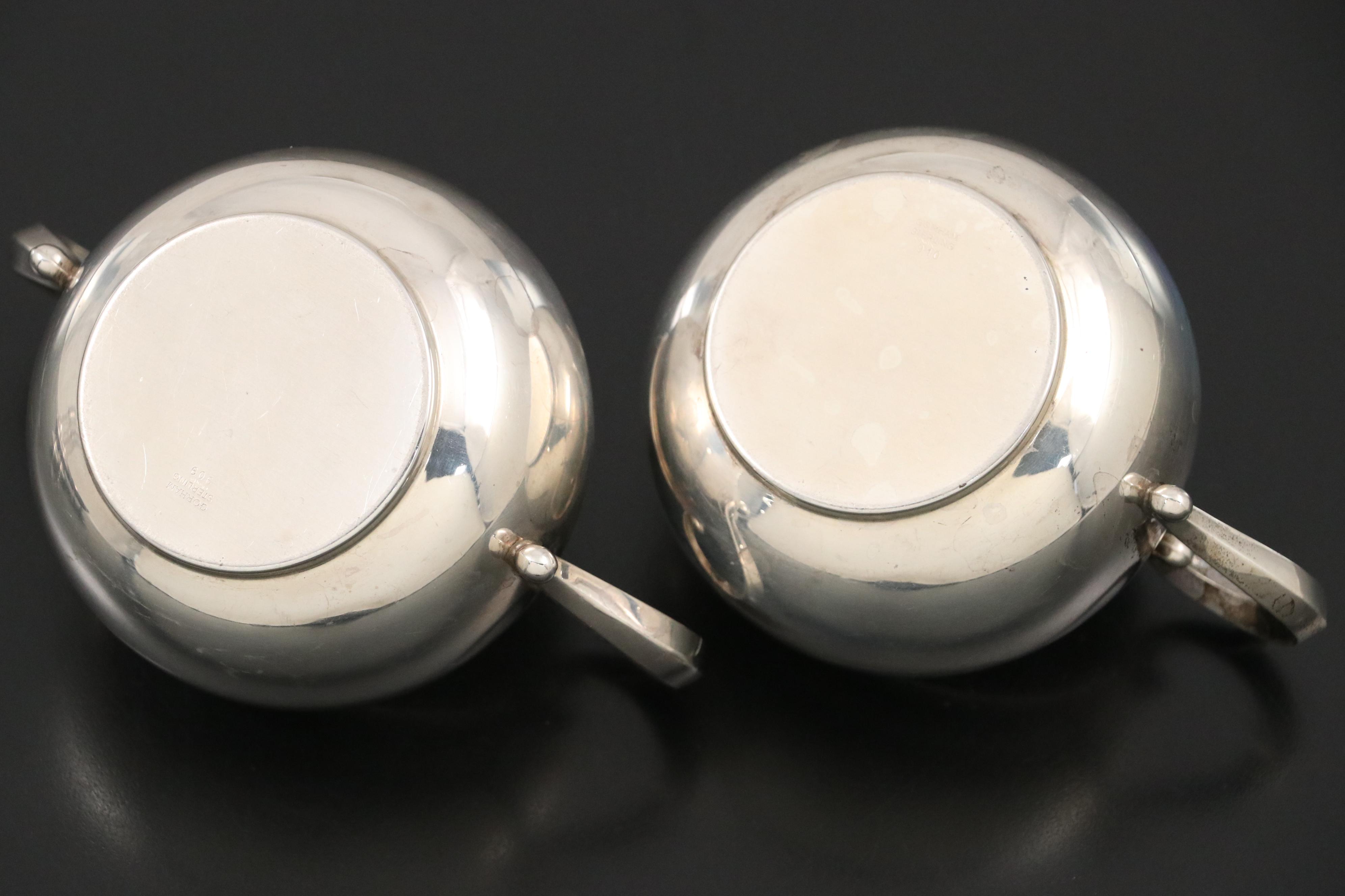 Gorham Sterling Silver Creamer and Sugar Set with More Sterling Silver Tableware