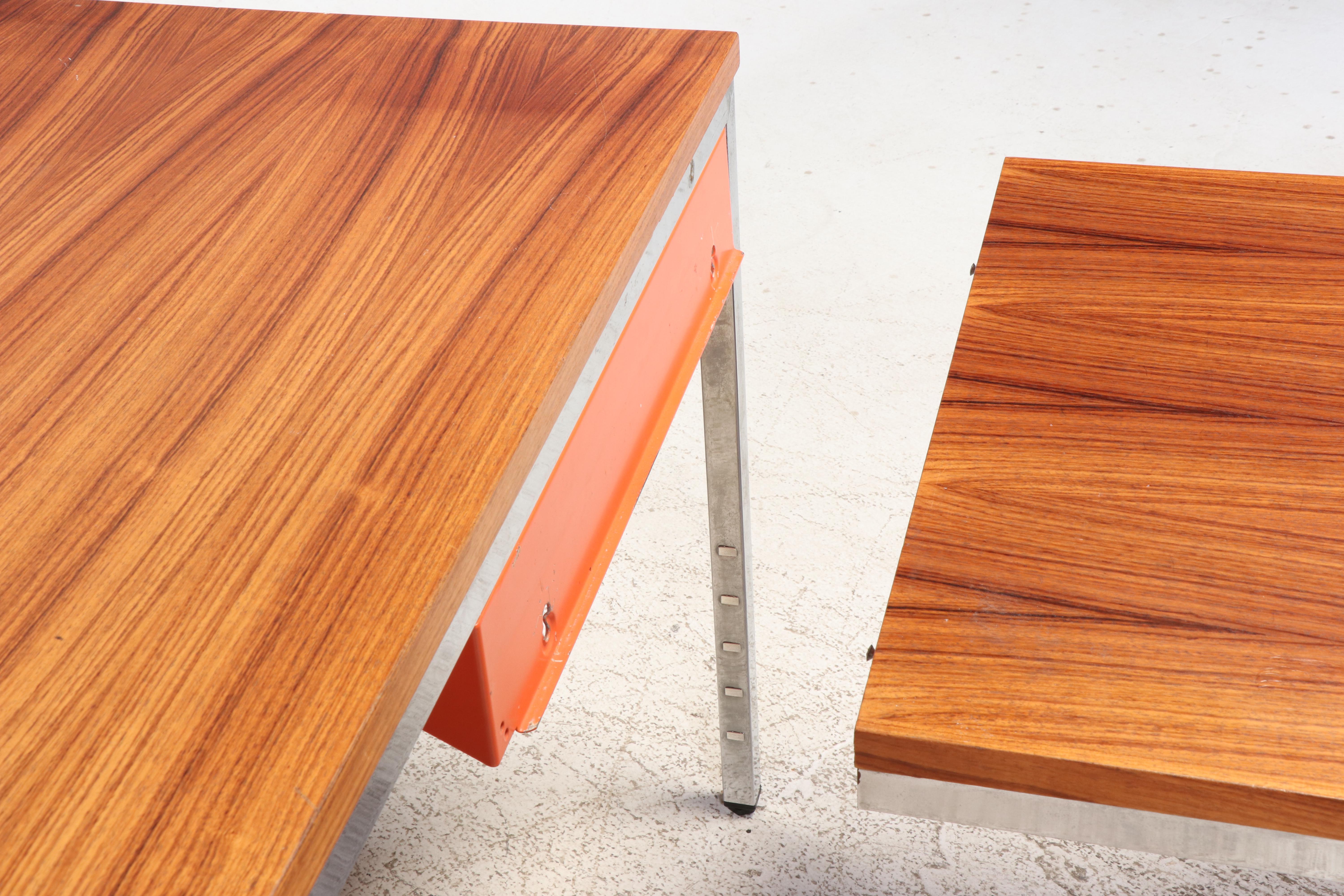 Mauser German Mid Century Modern Wood Top L-Shaped Desk, 1960s